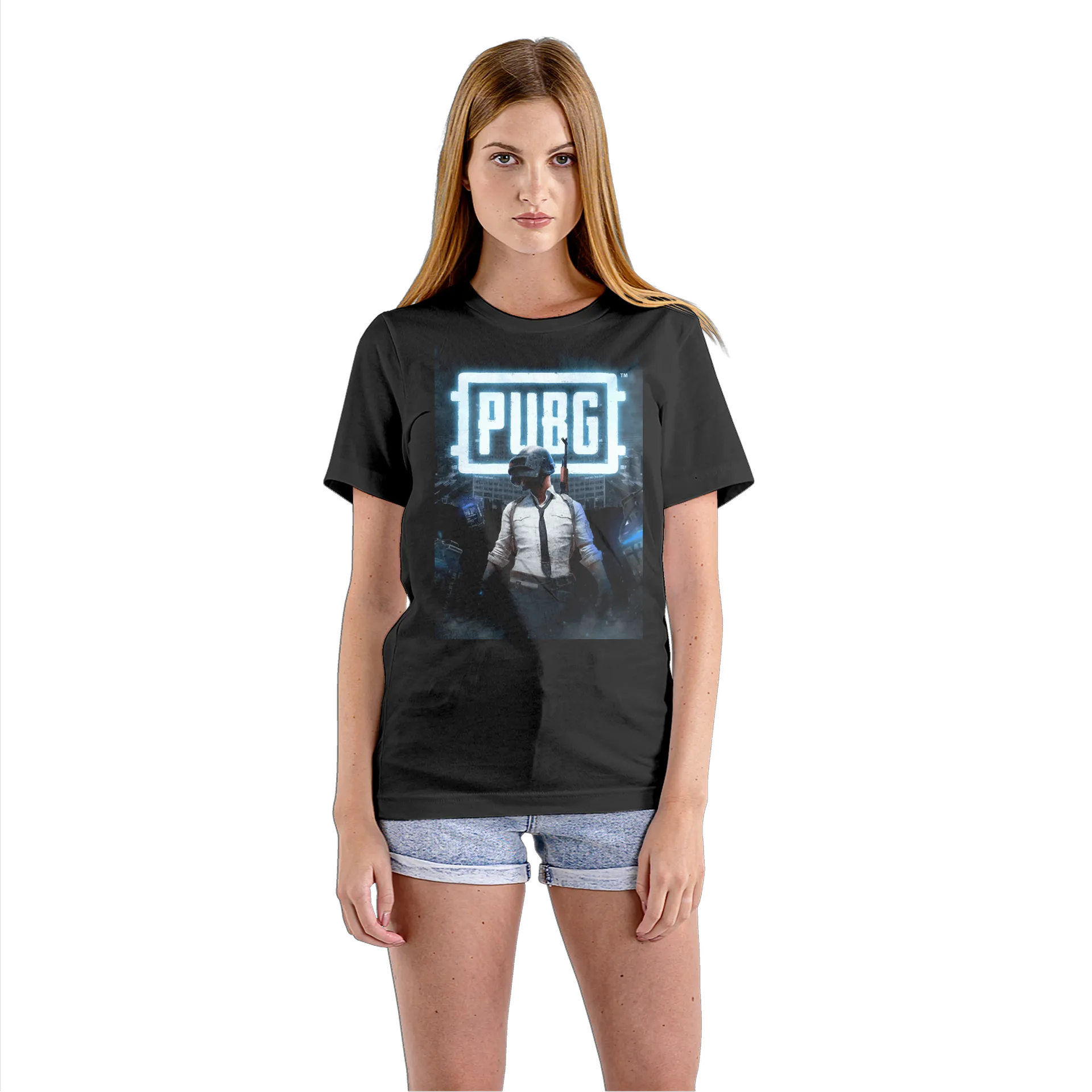 Camiseta Babylook PUBG Personagem Capacete 100% Algodão - Imagem 3