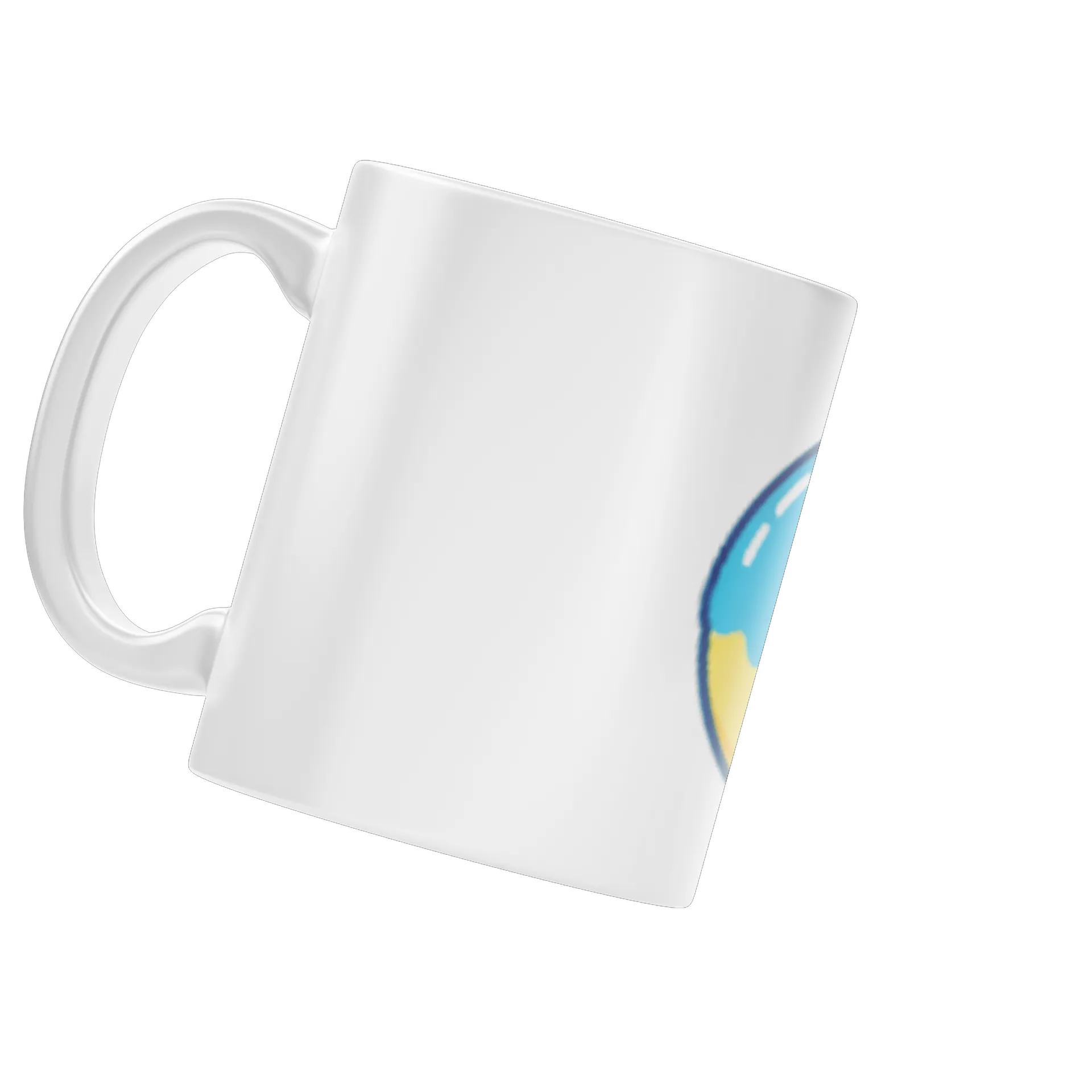 Caneca Porcelana Donut Azul e Amarelo 325ml - Imagem 3