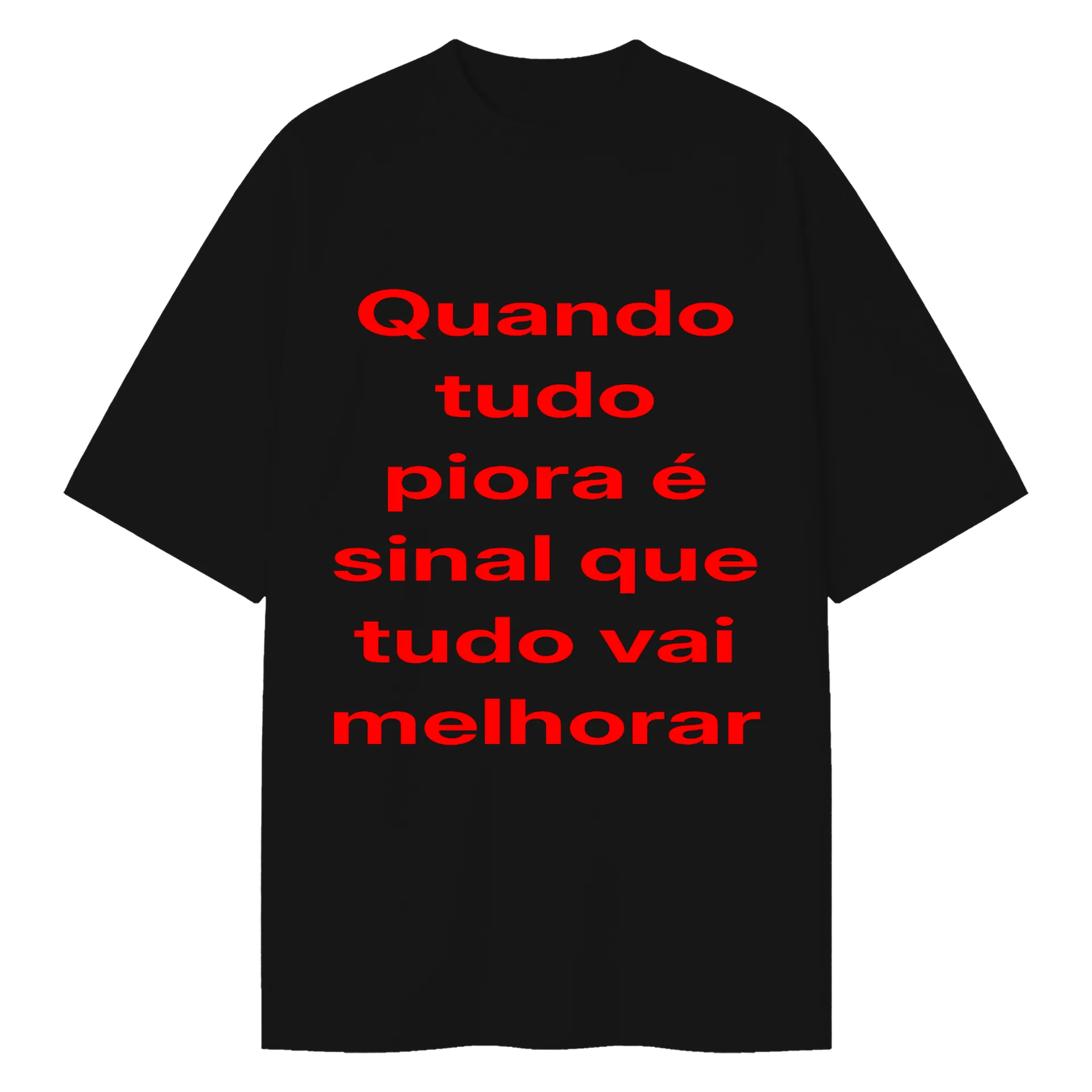 Camiseta Oversized Frases Vermelho Em Texto Contínuo 100% de Gameon19 — imagem 1 de 6