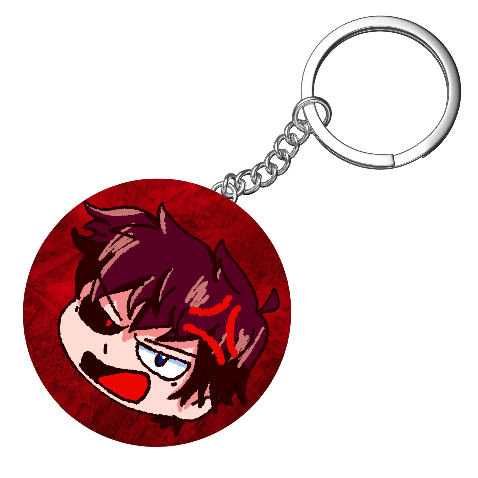 Chaveiro MDF Emote WX Raivoso C/ Fundo Vermelho - Imagem 4