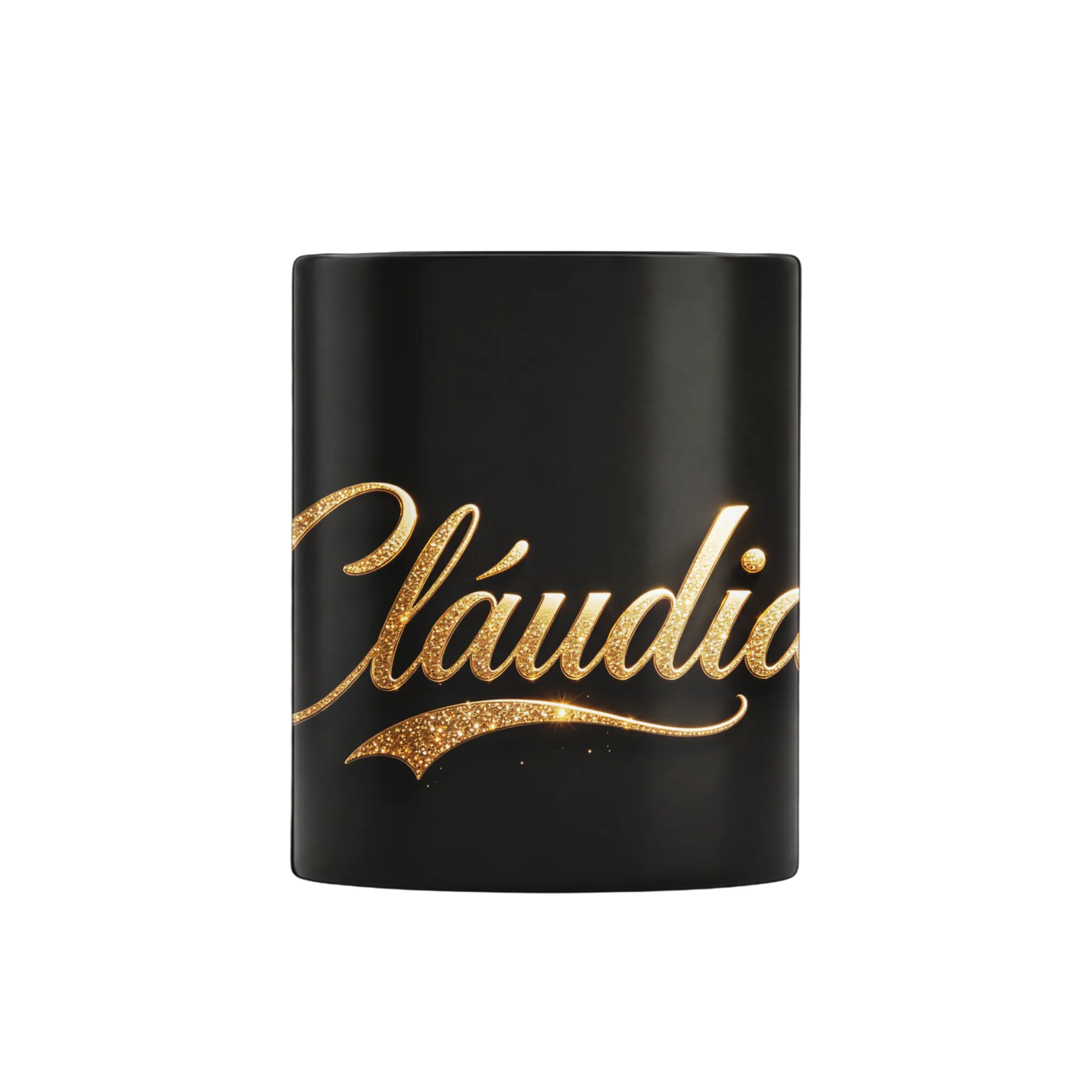 Caneca porcelana Nome Claudia Ouro Glitter 325ml - Imagem 1