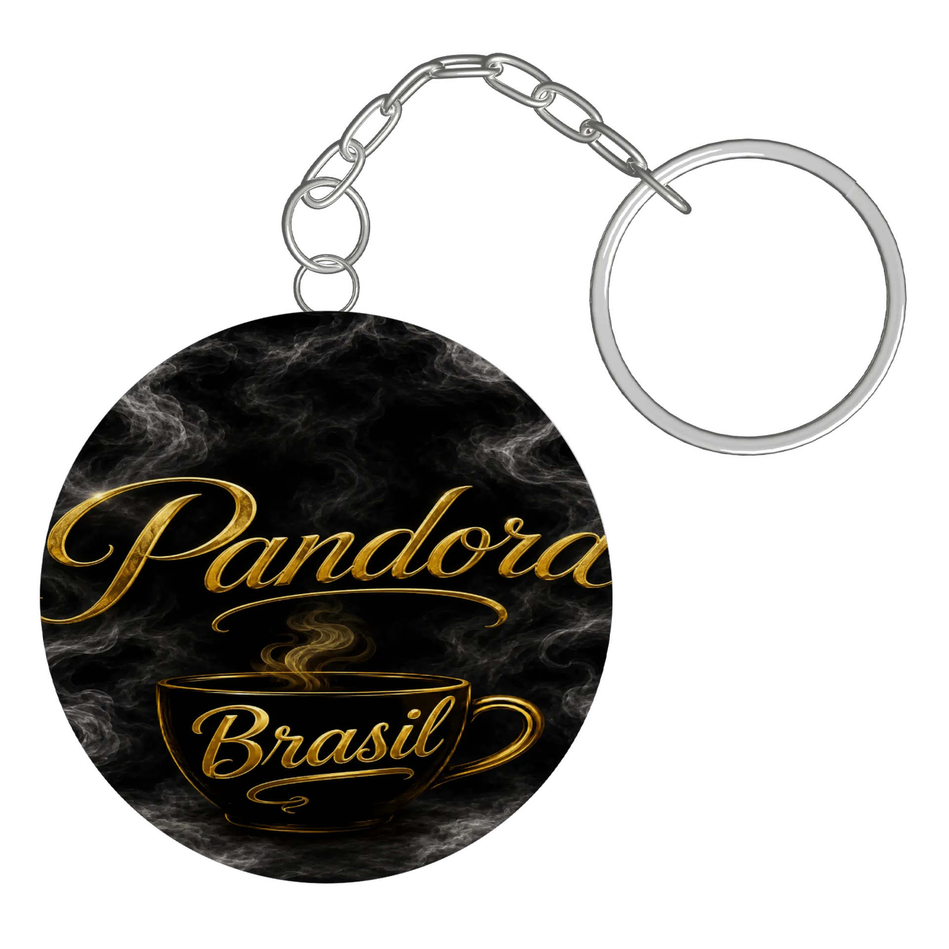 Chaveiro MDF Gold Brasil Café Estampa Ouro Letras - Imagem 3