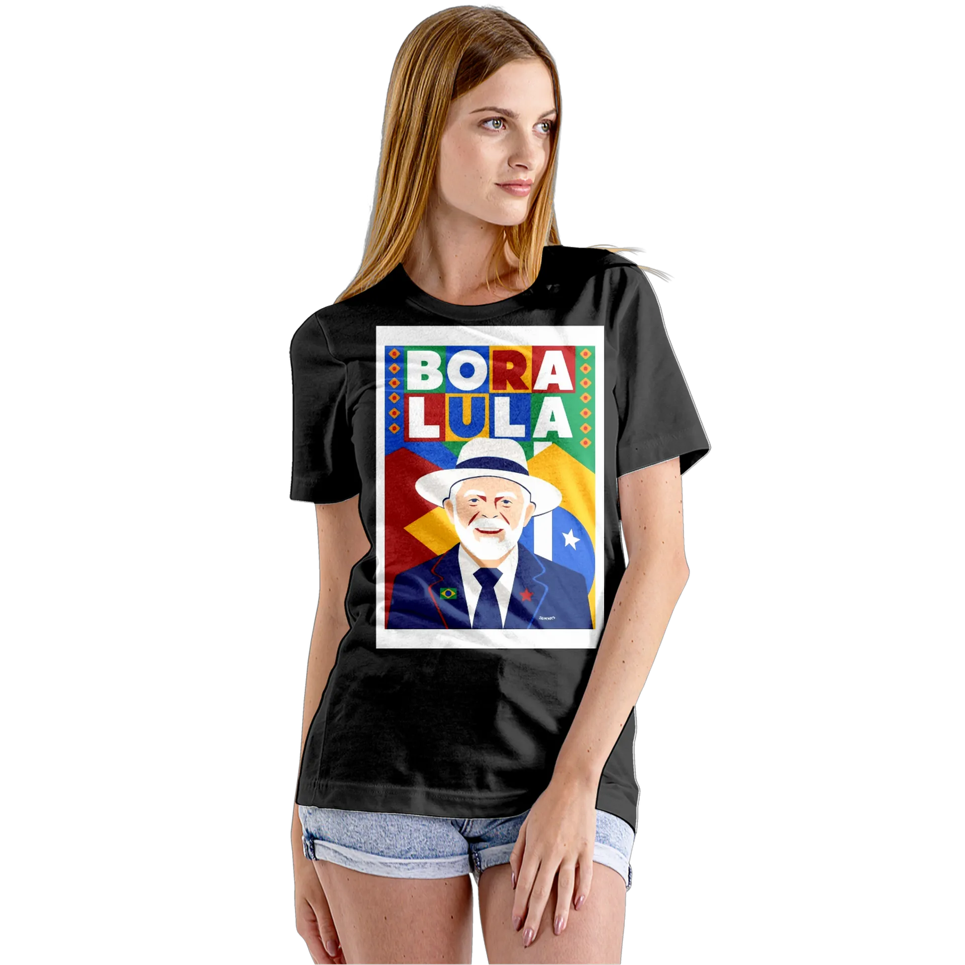 Camiseta Babylook Lula Bora Lula Estampa Colorida 100% - Imagem 5