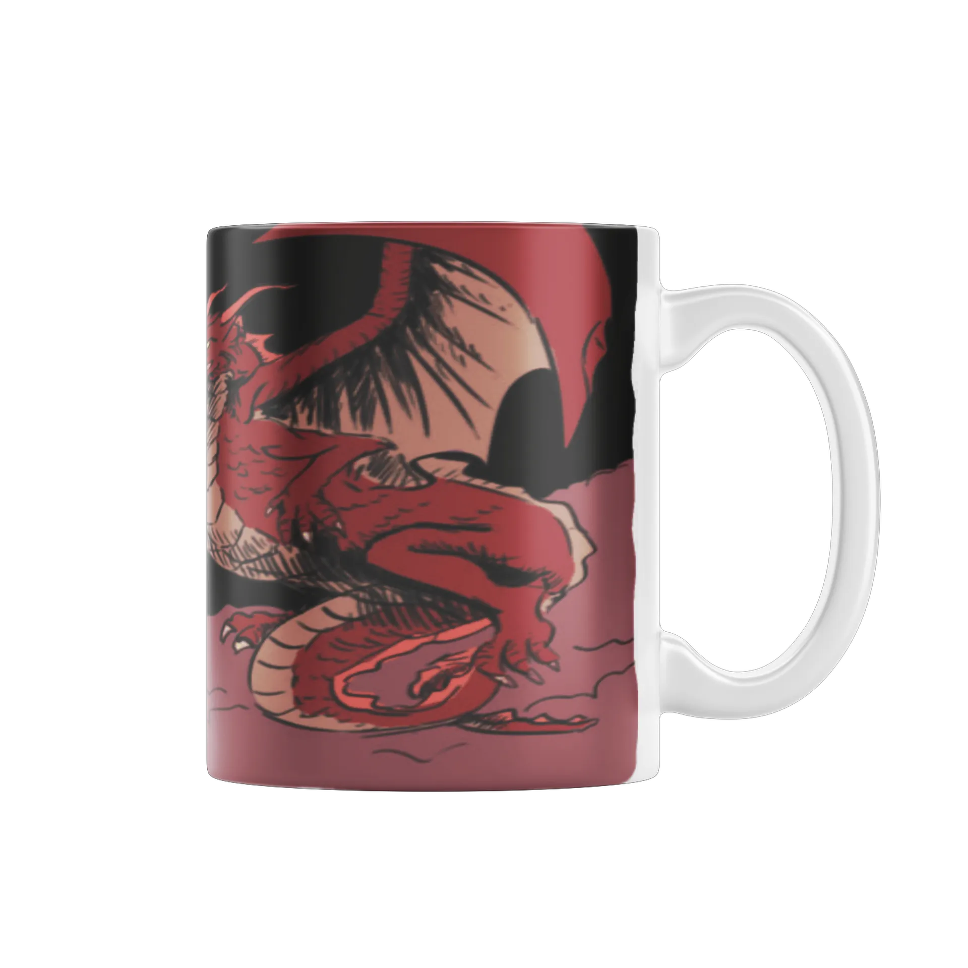 Caneca Porcelana Dragão Vermelho 325ml - Série HQ  de AnaKathiaGuerra