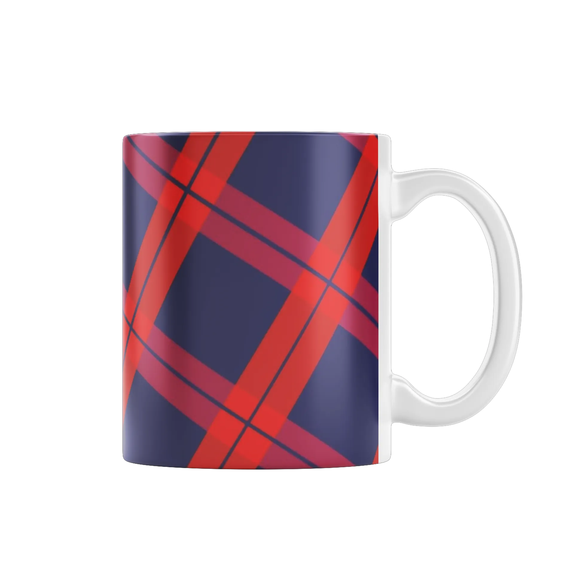 Caneca Estampa Plaid Azul Vermelho 325ml - Imagem 1