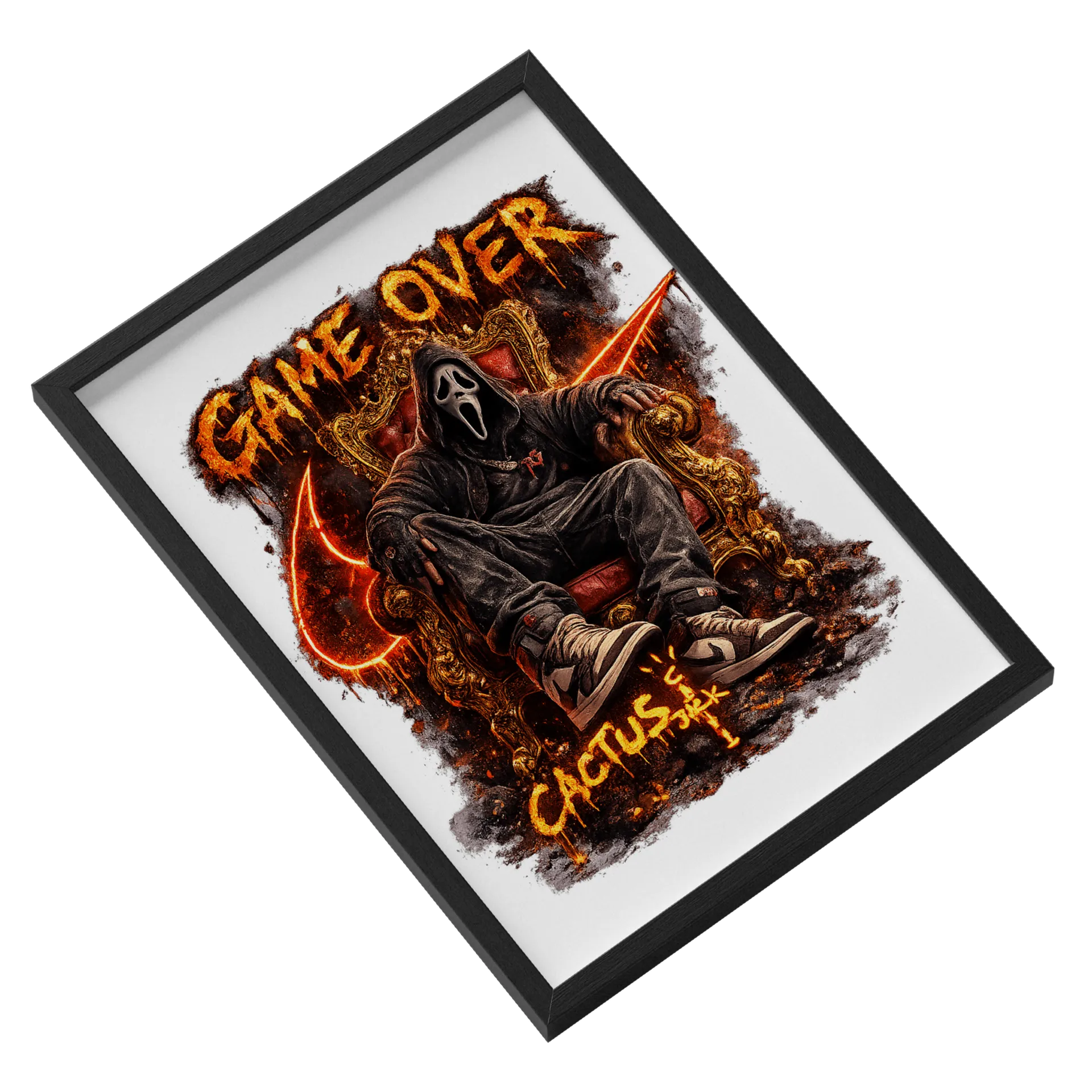 Quadro A3 personalizado GHOST cactus game over - Imagem 2