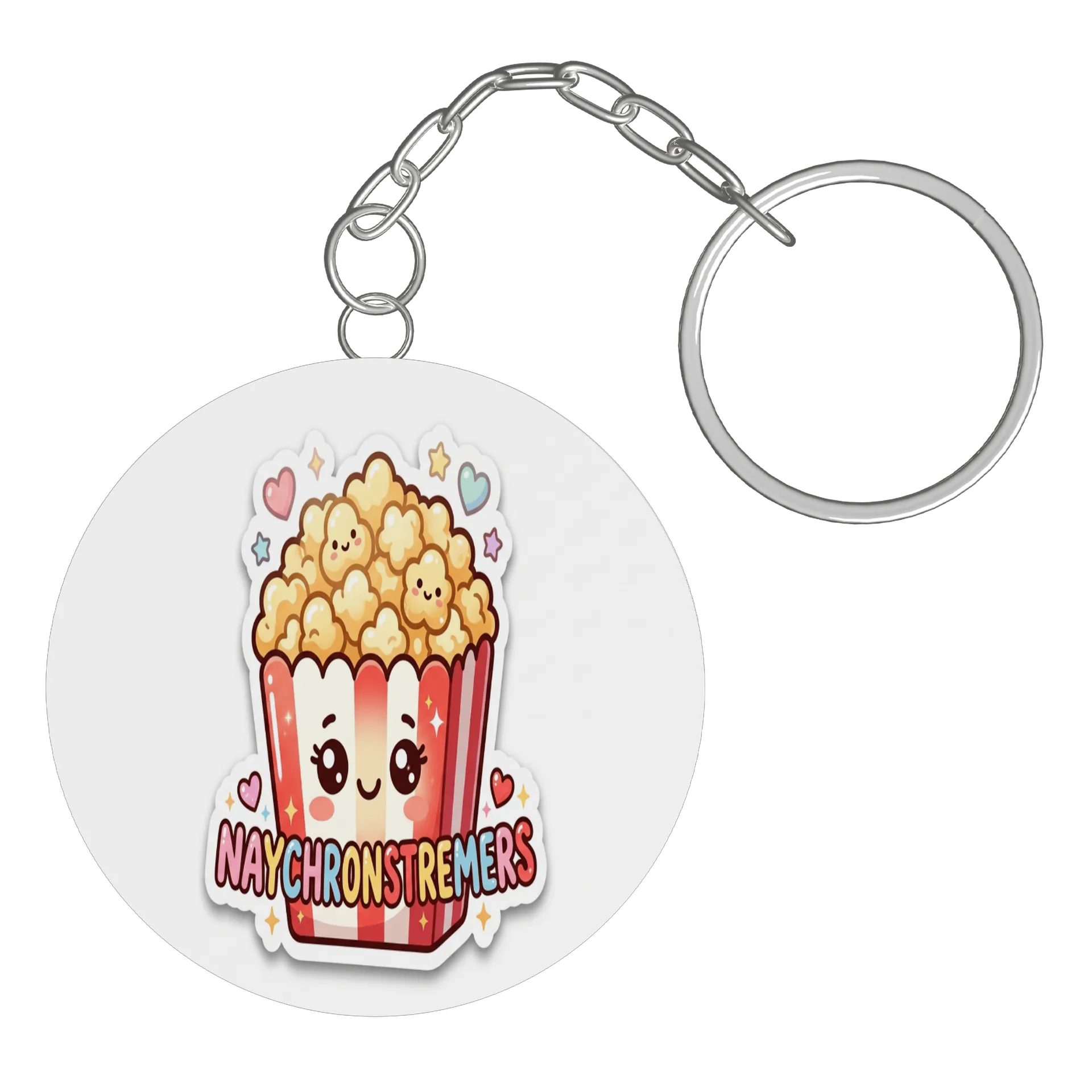 Chaveiro MDF Pipoca Fofa Estilo Cartoon Naychron Streamers - Imagem 2