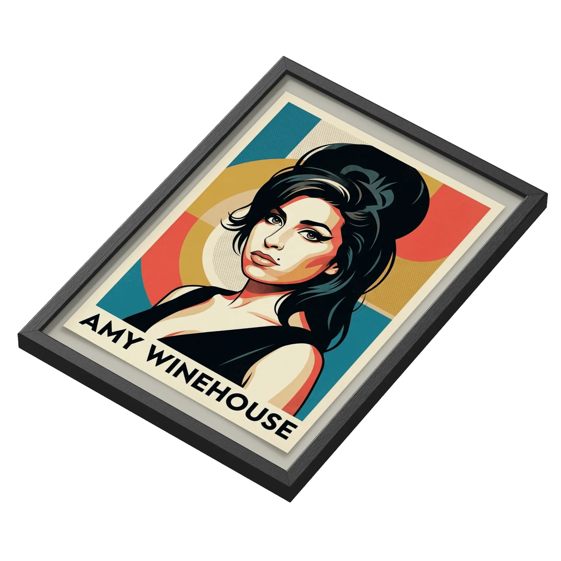 Quadro Retrato Amy Winehouse Pop Art Colorido A3 com Vidro de Caneca Store — imagem 3 de 3