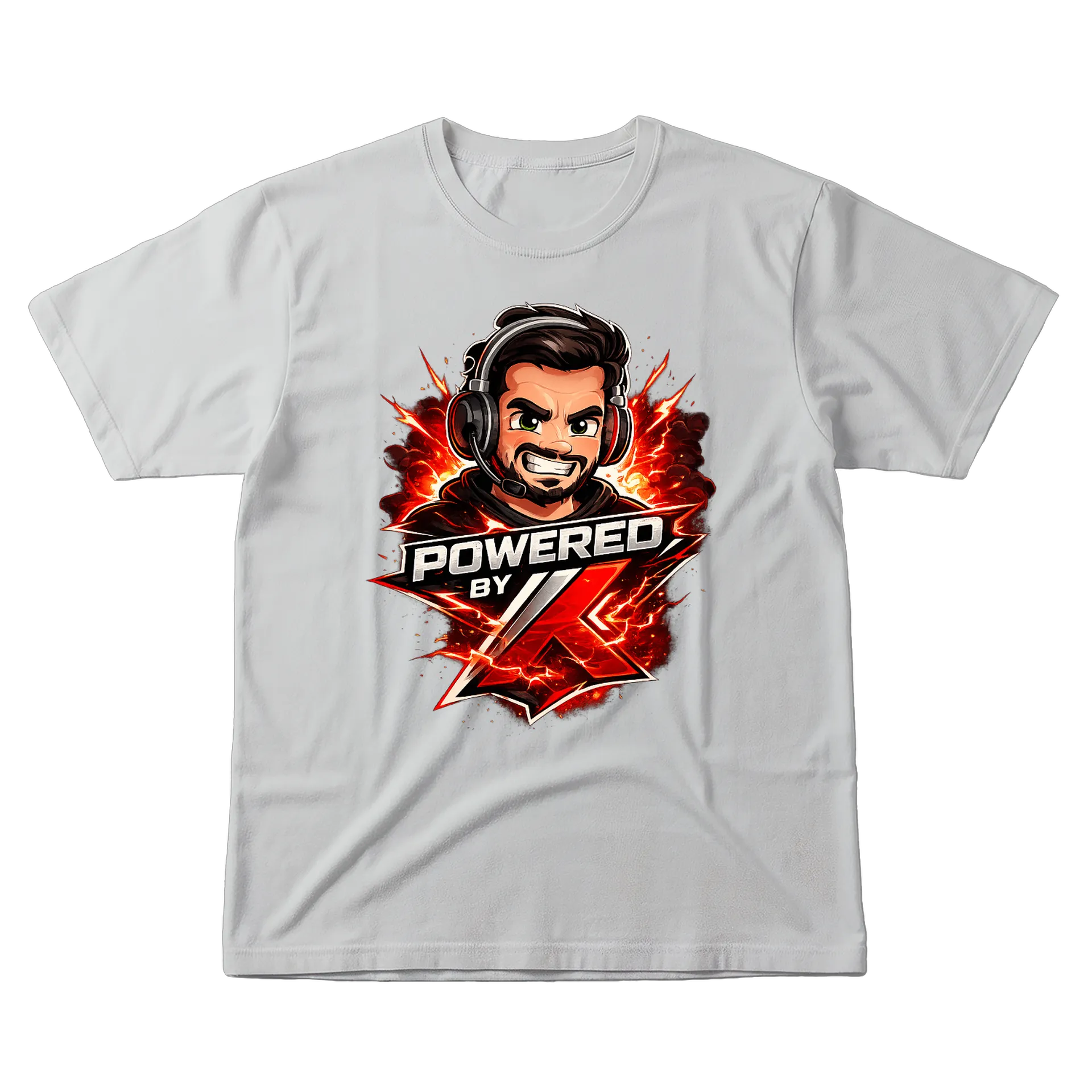 Camiseta Estampa Gamer Powered by X 100% Algodão - Imagem 1