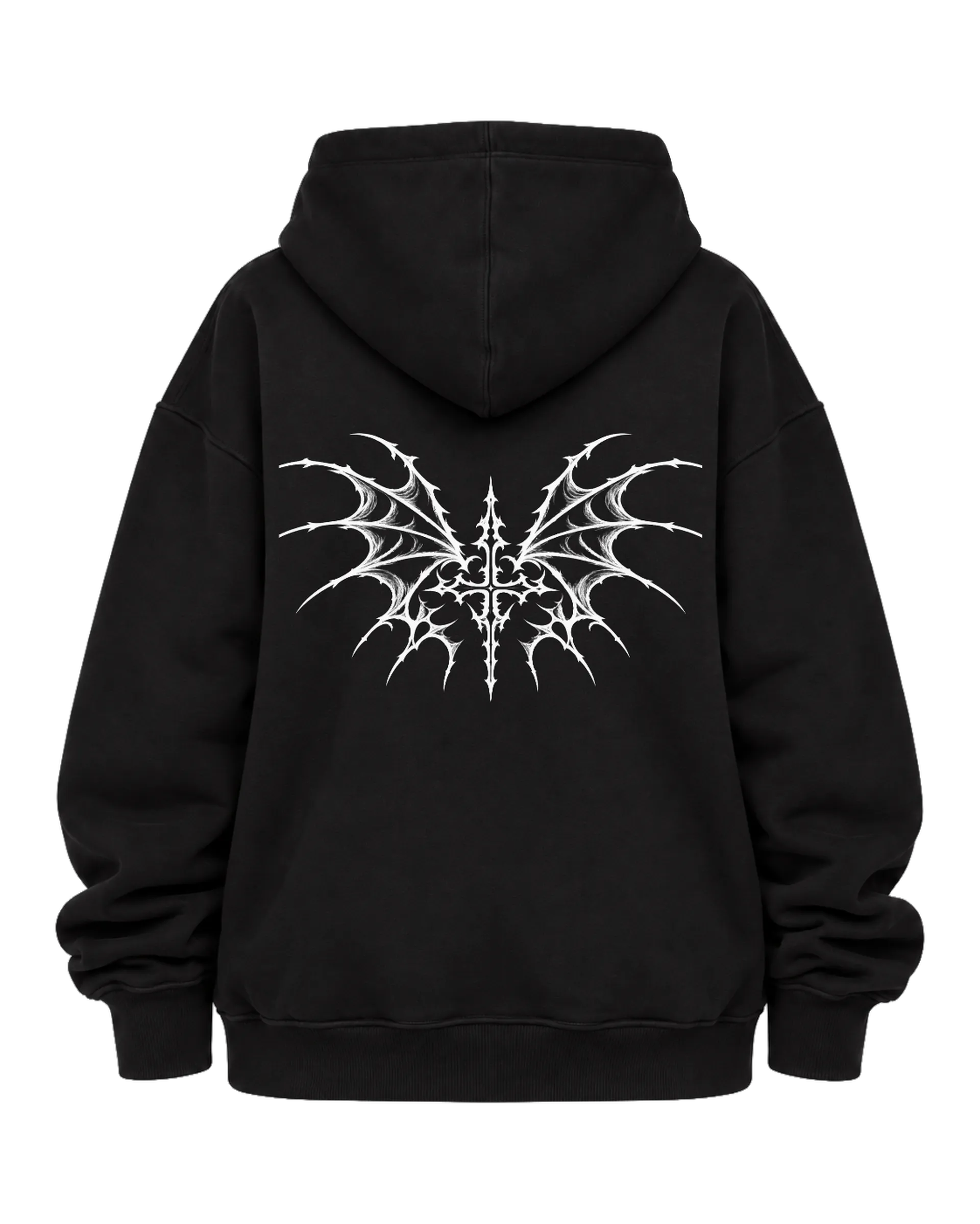 Blusa Moletom Canguru Asa Ornamental Monocromática Felpada - Imagem 6