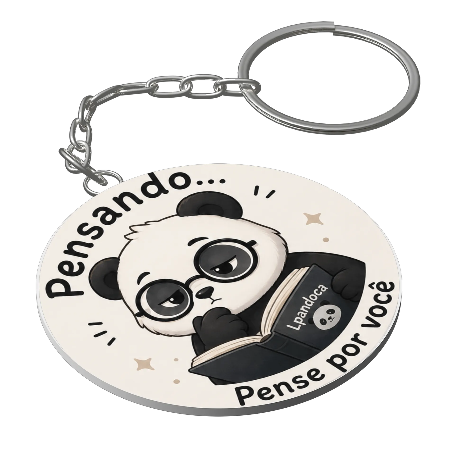 Chaveiro do panda pensando - Imagem 1
