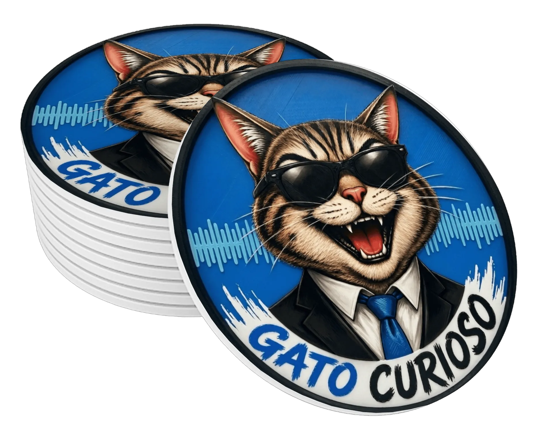Porta-copos personalizado de Gato Curioso  — imagem 1 de 3