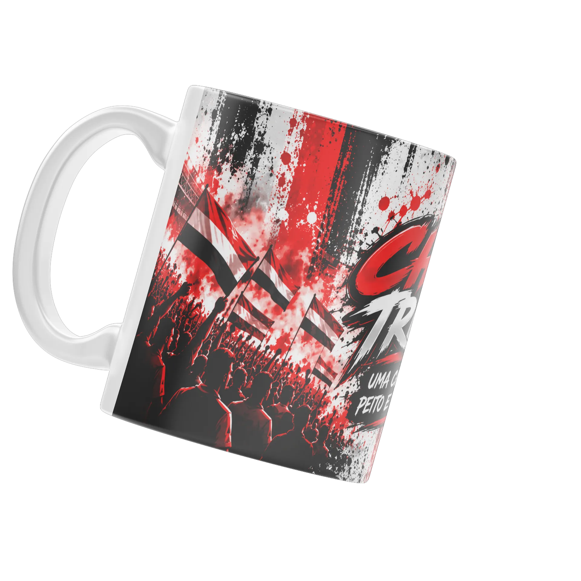 Caneca Estampa Chama Tricolor Tipográfica Vermelha e de CHAMA TRICOLOR — imagem 3 de 4