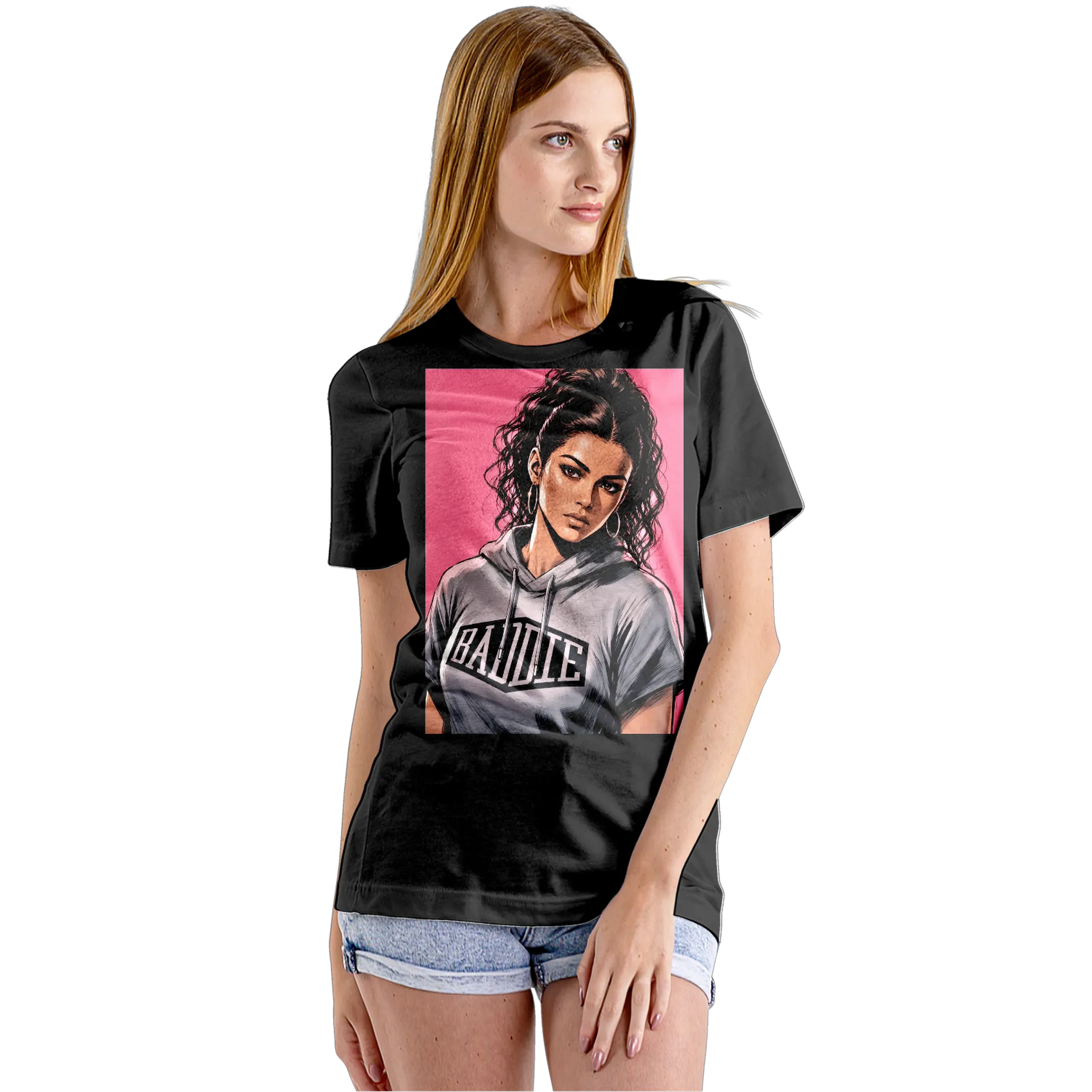Camiseta Babylook Estampa BATTLE Retrato Ilustrado 100% - Imagem 5
