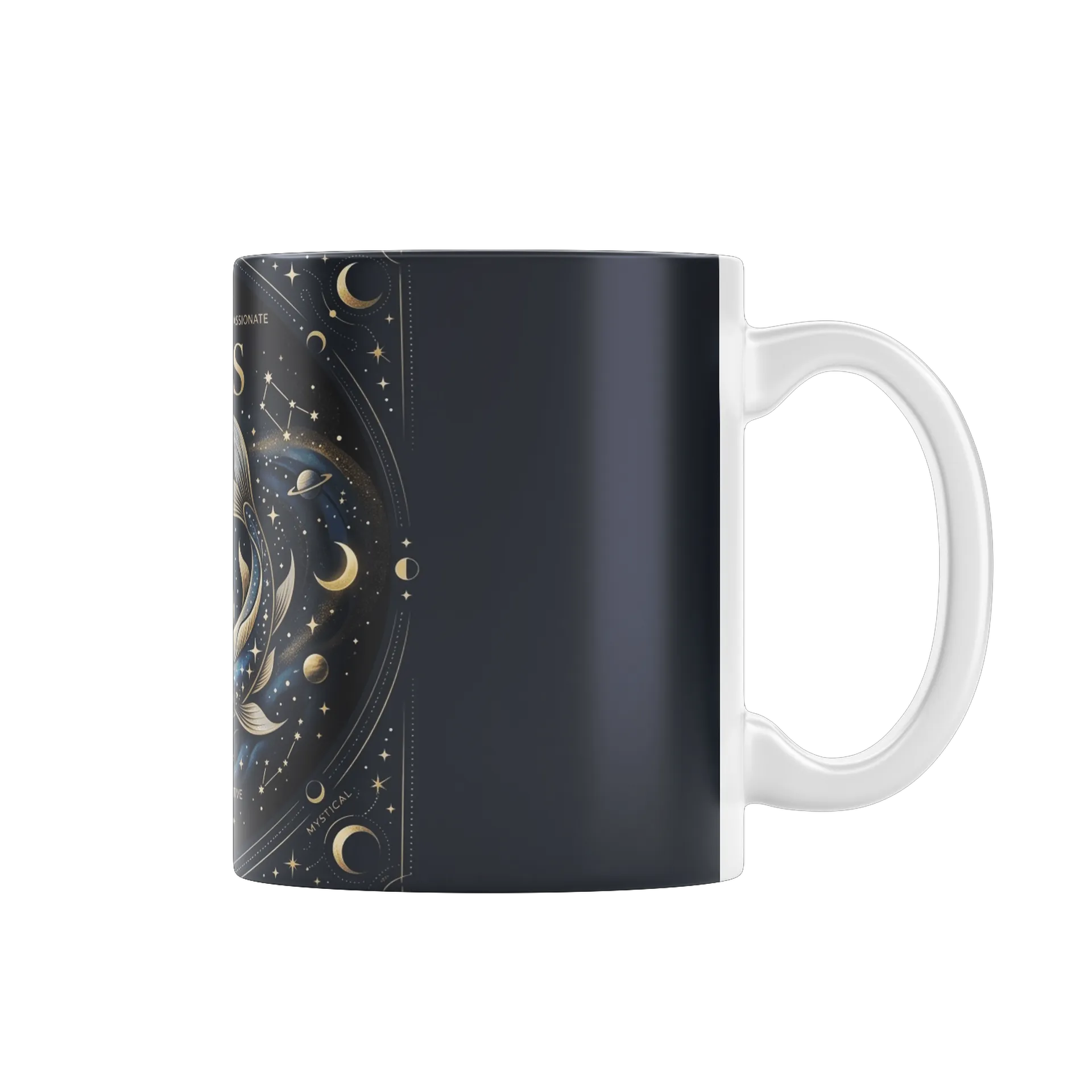 Caneca Peixes Astrologia Celeste Dourada 325ml - Imagem 2