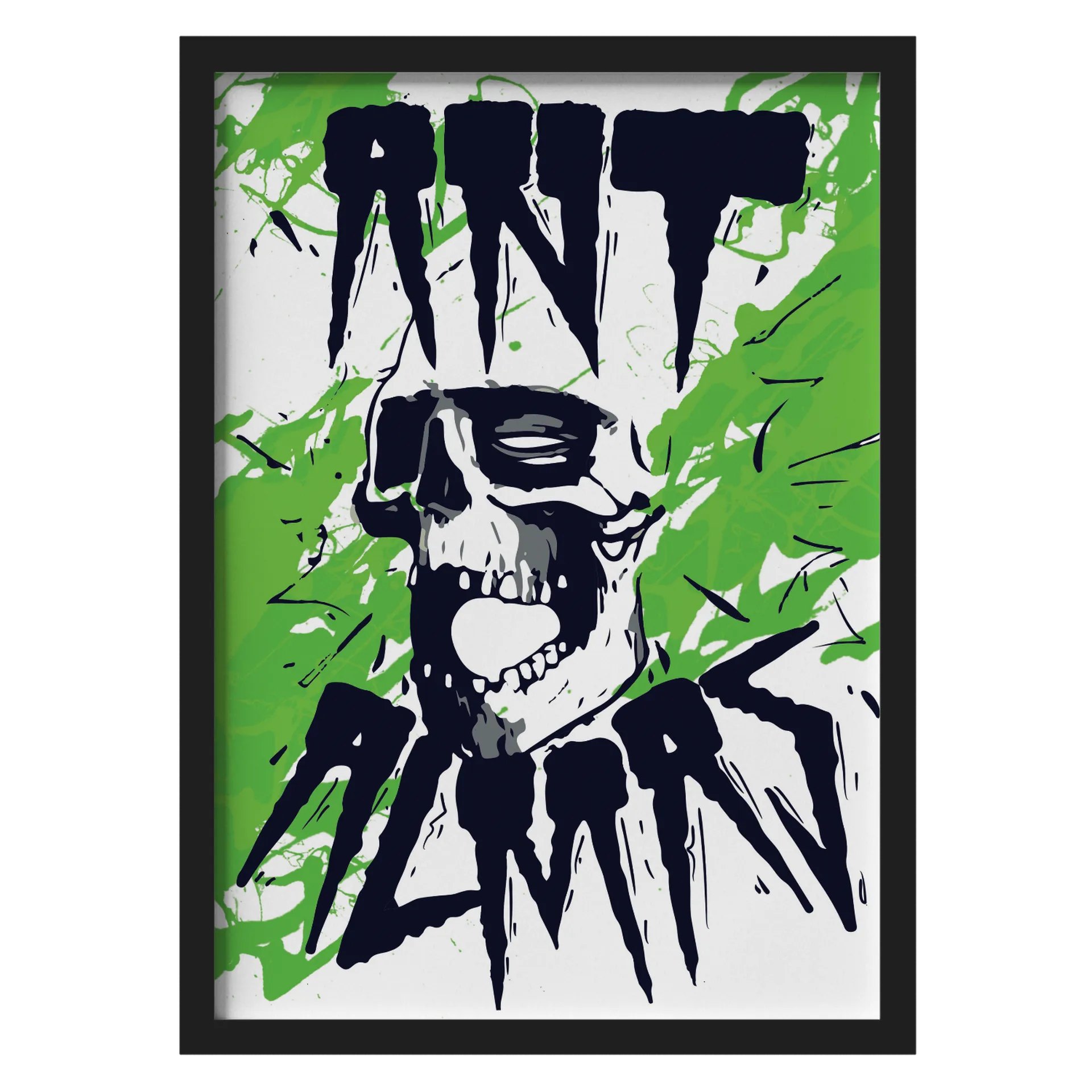 Quadro Abstrato Skull Neon A3 MDF e Vidro de Referencia Studio — imagem 1 de 3