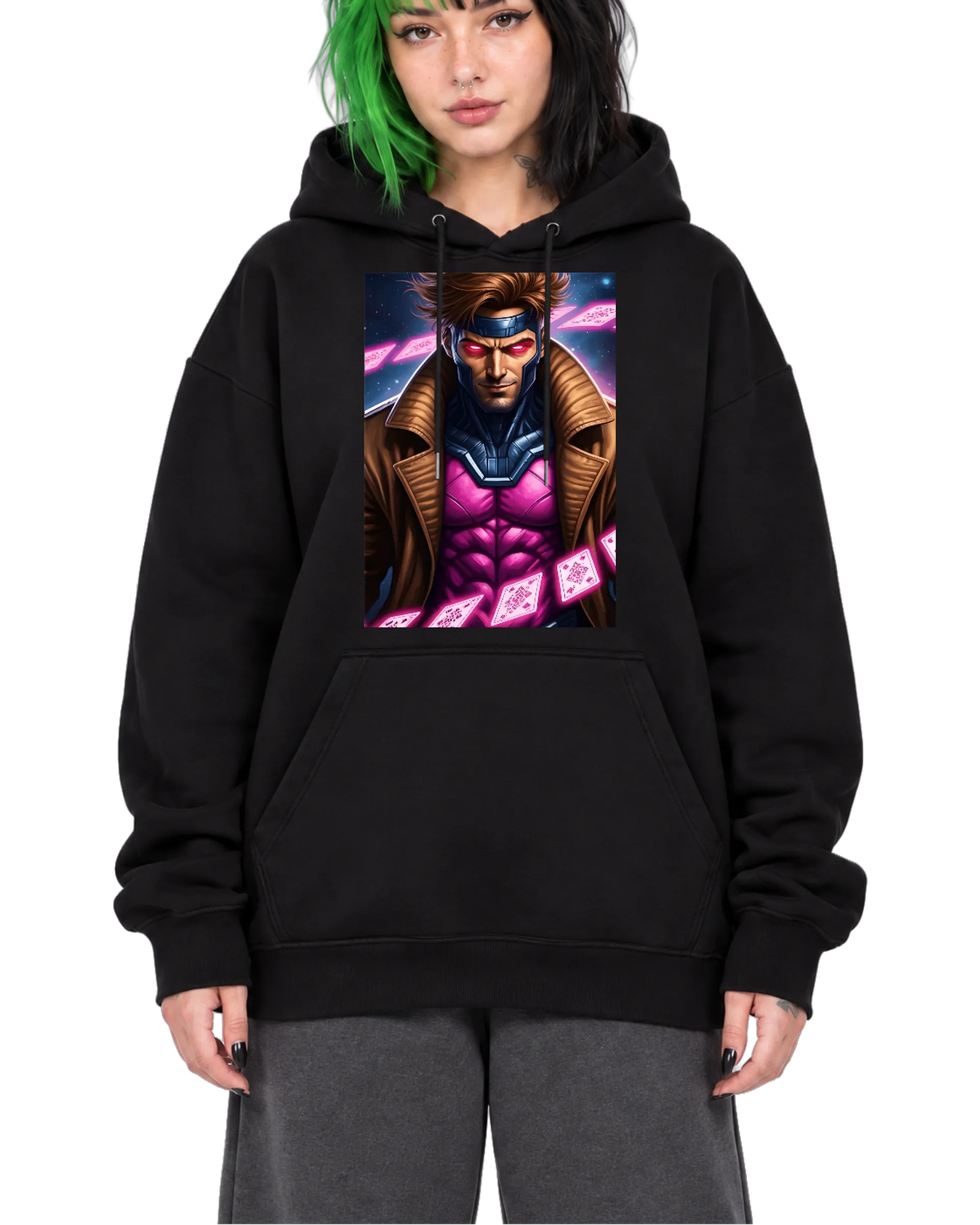 Blusa Moletom Canguru Gambit em Estilo Ilustrado Colorido - Imagem 1