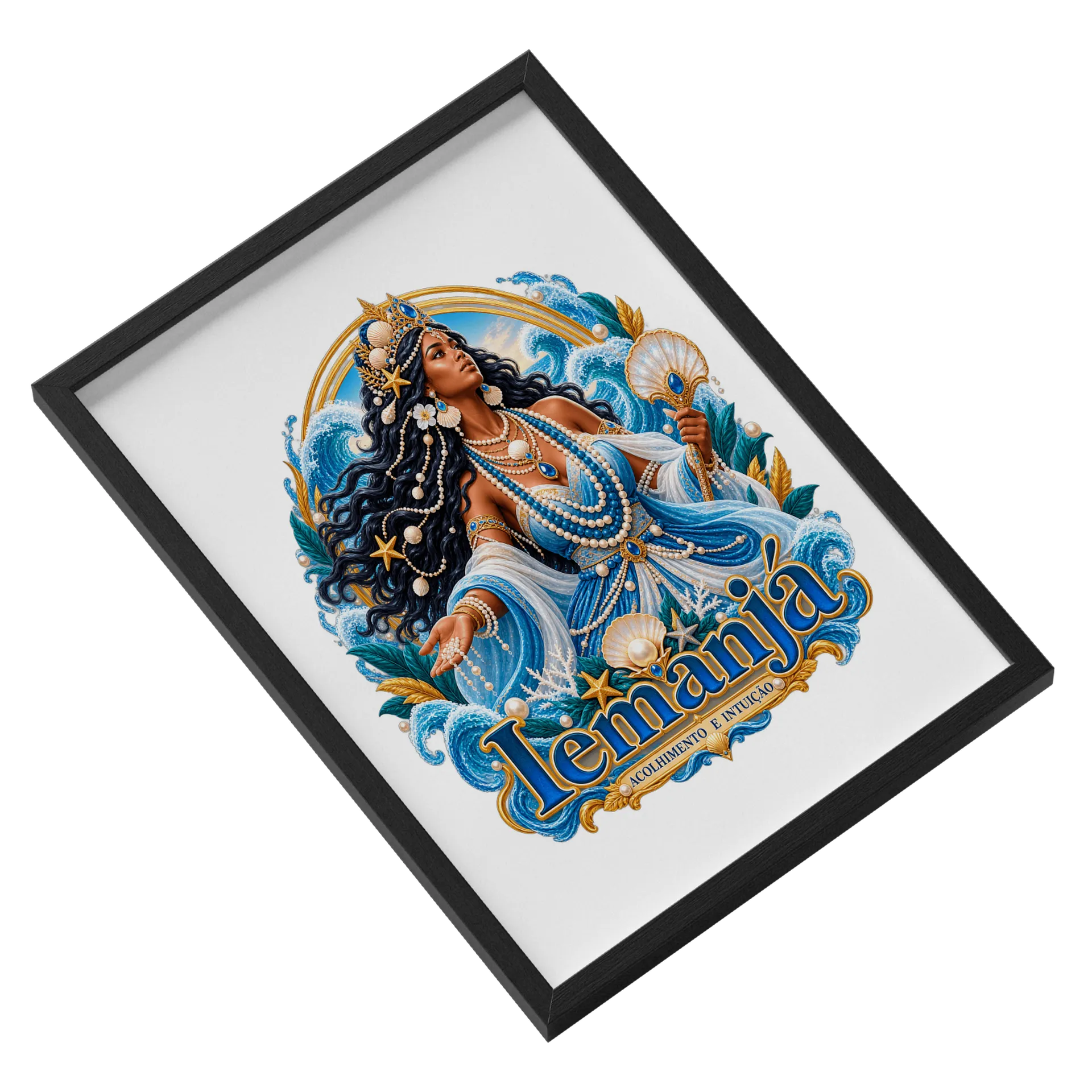 Quadro Iemanjá Com Vidro de Girassol Místico  — imagem 2 de 3