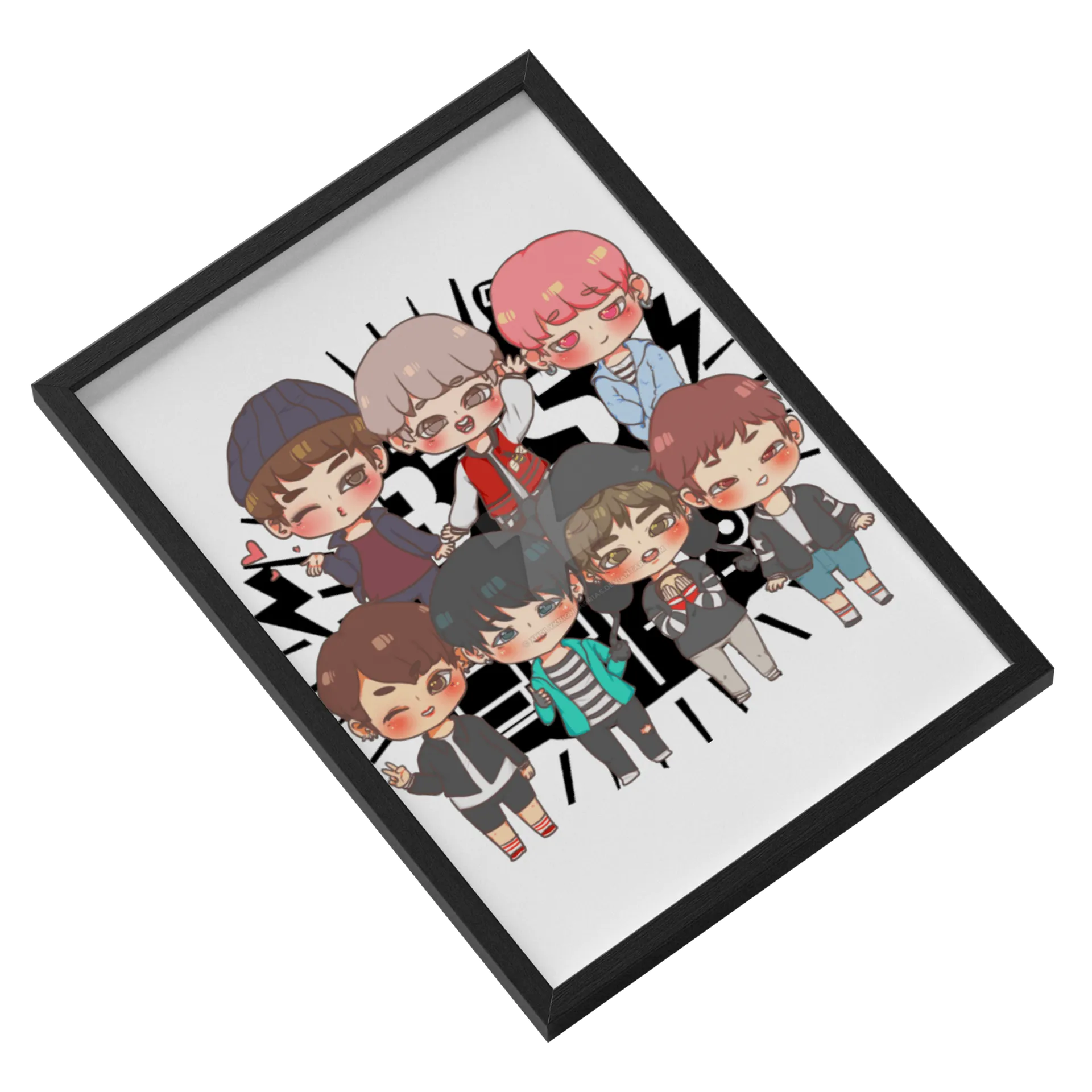 Quadro Personagens Estilo Cartoon A3 MDF e Vidro - Imagem 2