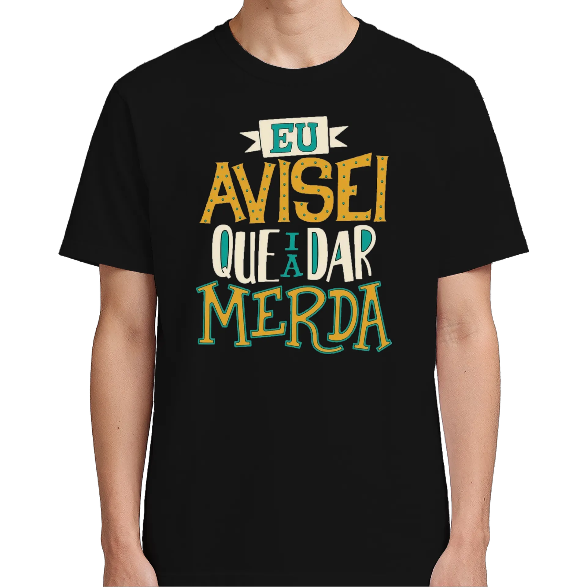 Camiseta Estampa Tipográfica Eu Avisei 100% Algodão - Imagem 5