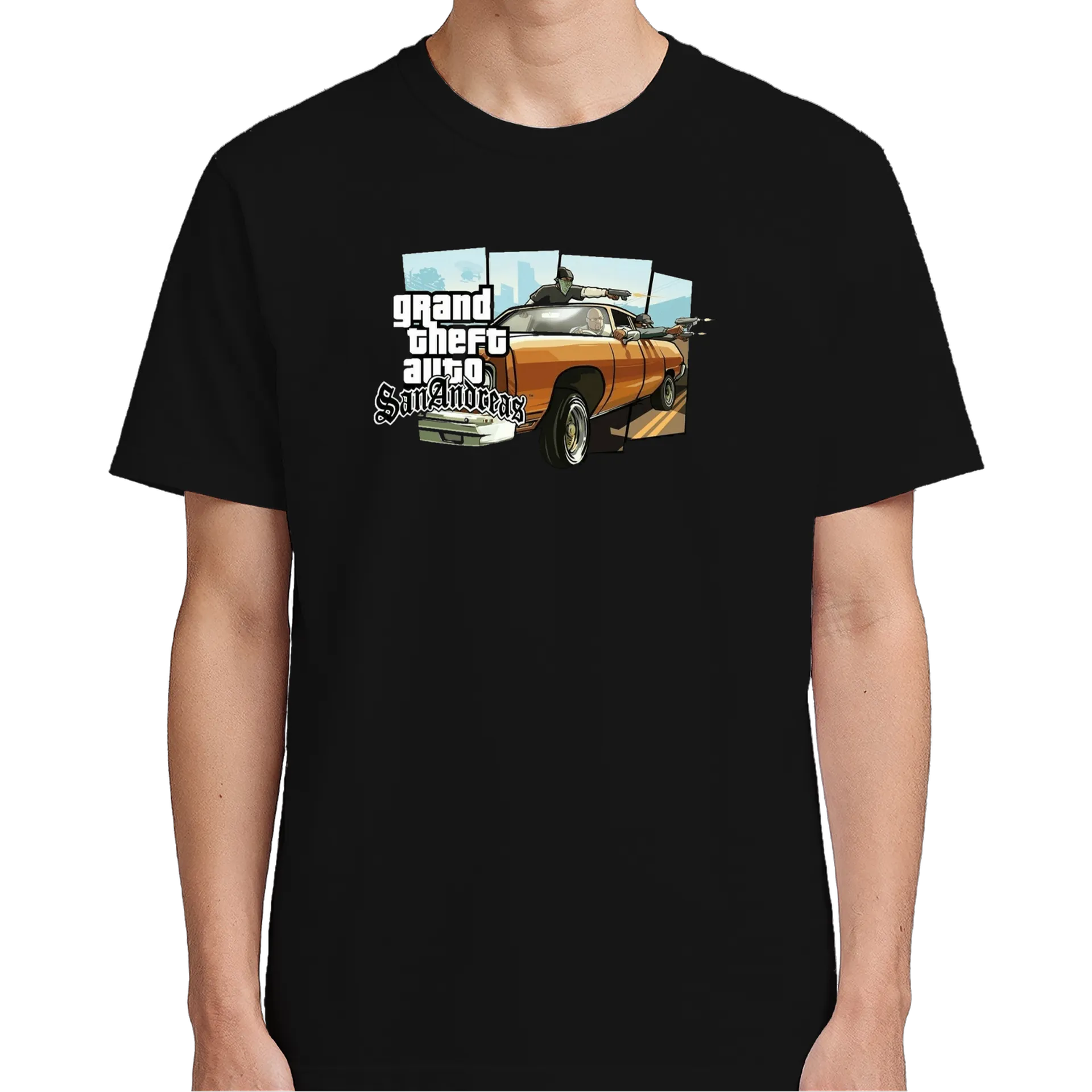 Camiseta San Andreas Estampa Tipográfica 100% Algodão - Imagem 5