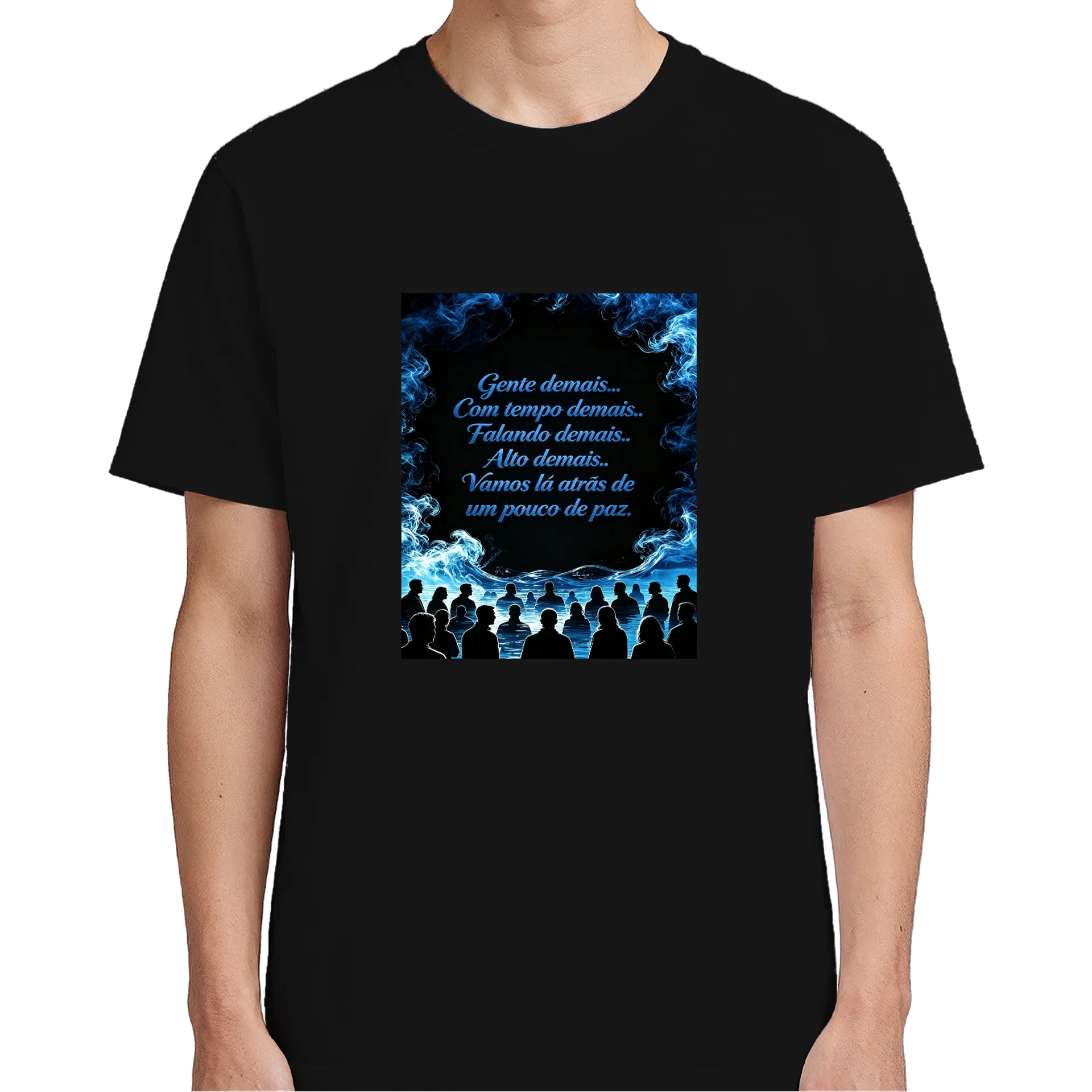 Camiseta Letra Ruyz Frase Azul 100% Algodão - Imagem 5