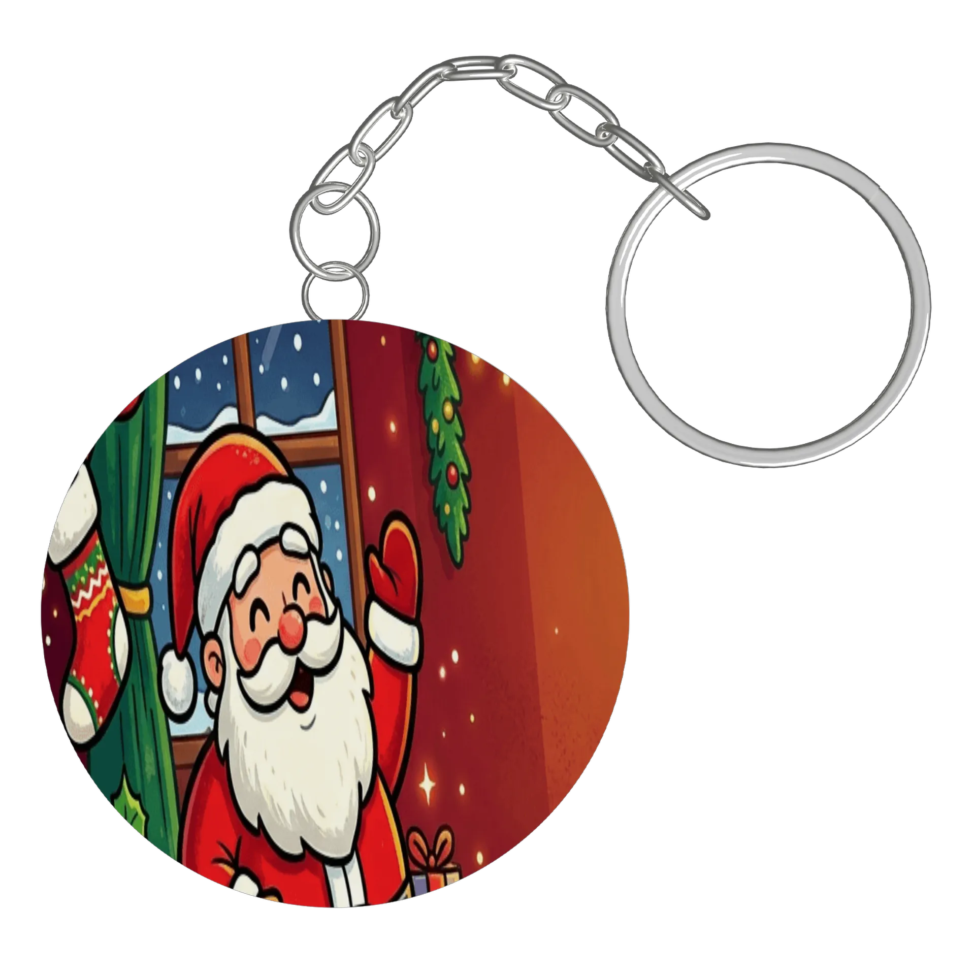 Chaveiro Papai Noel Cartoon Natal MDF - Imagem 2