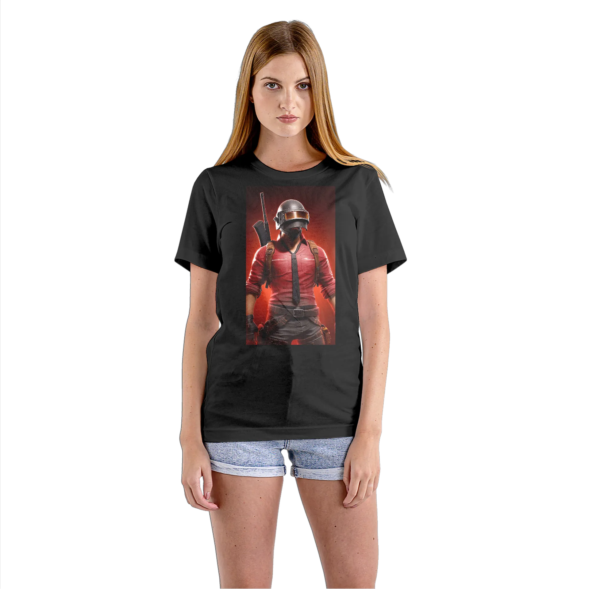 Camiseta Babylook Soldado com Capacete e Rifle 100% Algodão - Imagem 3