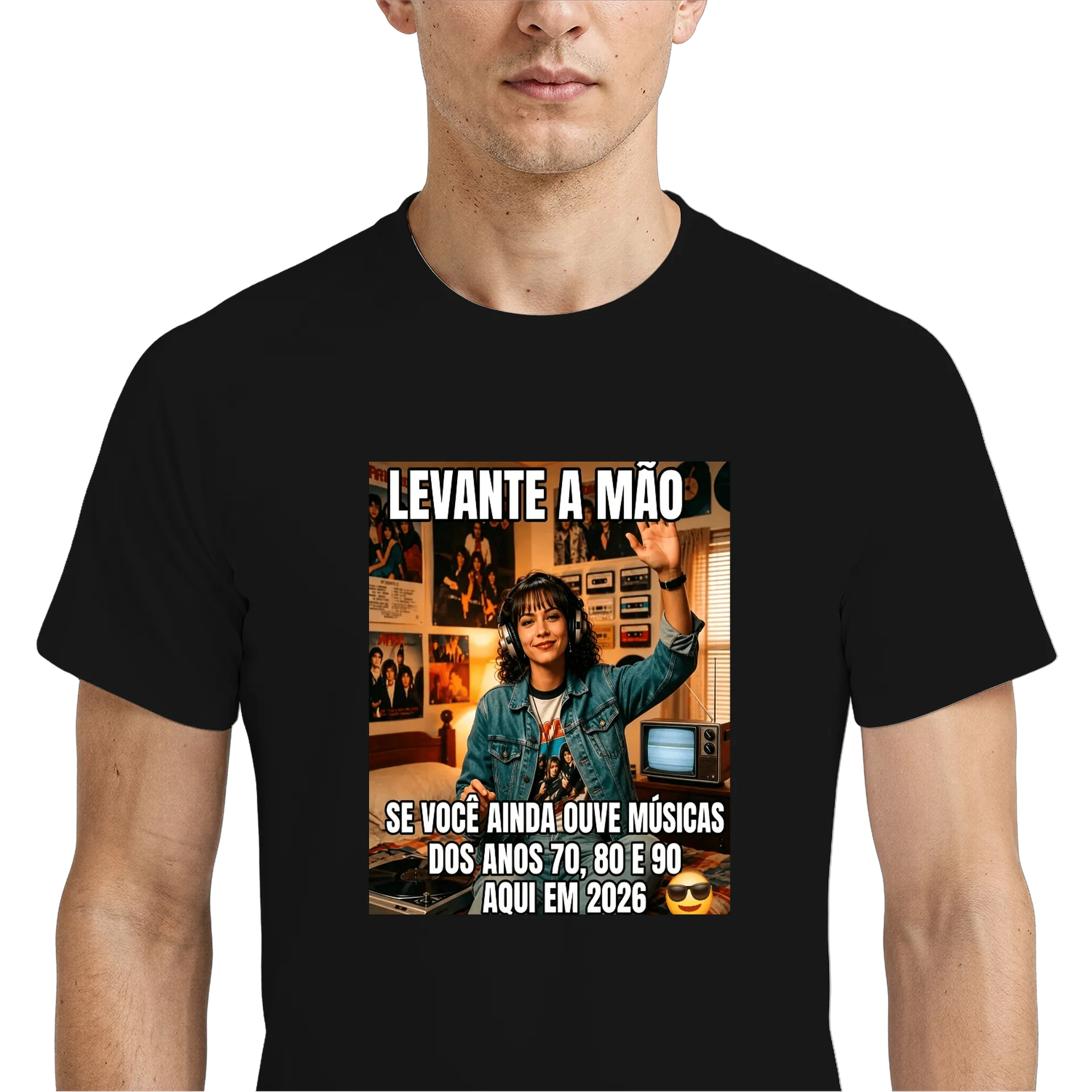 Camiseta Dry Fit Estampa Retro Música Anos 70 80 90 Pixel - Imagem 4