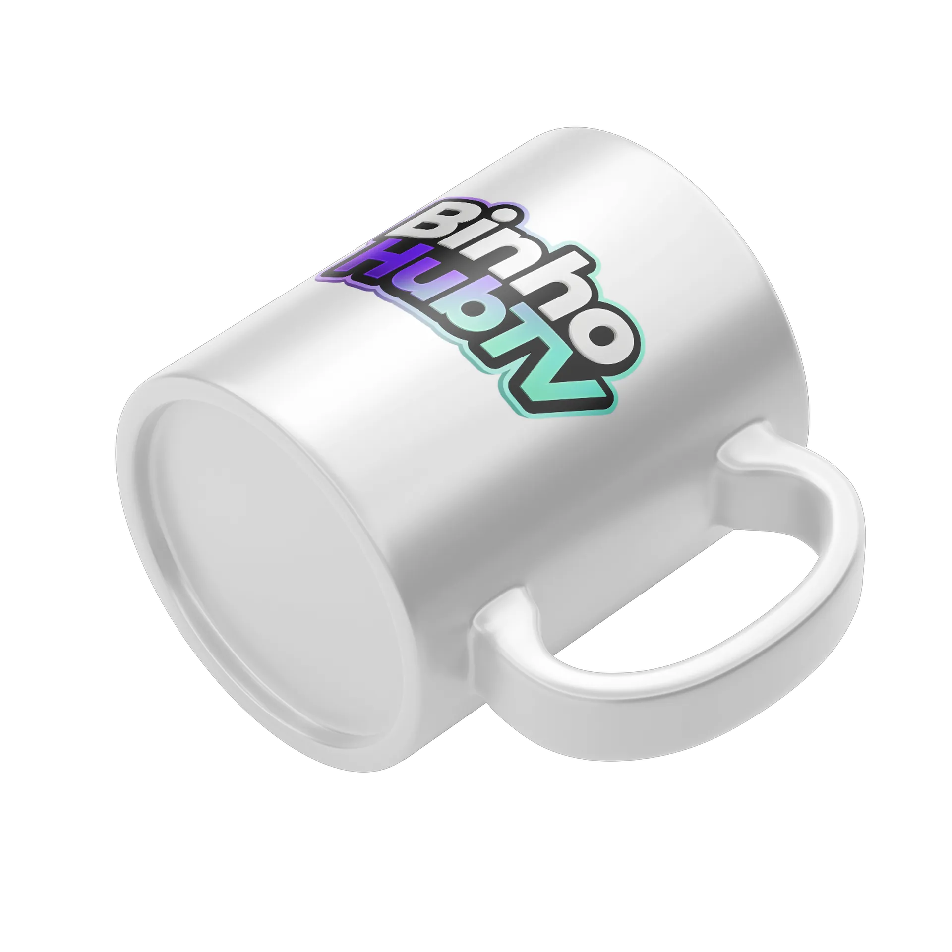 Caneca Logotipo Tipográfico Binho HubTV Colorido 325ml de Binho — imagem 4 de 4