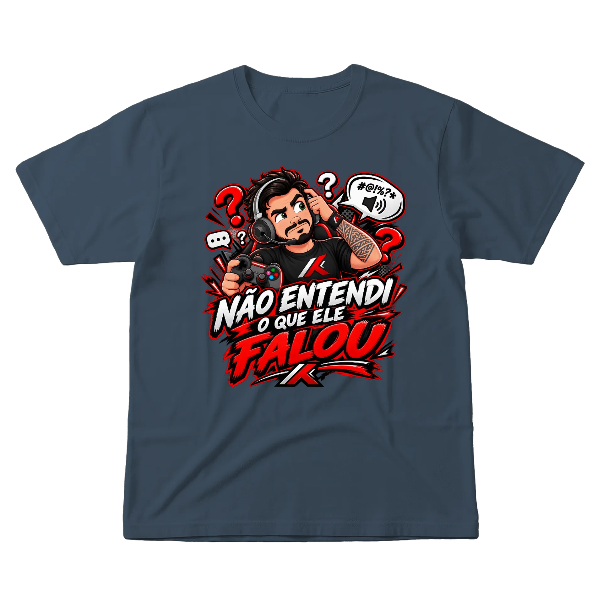 Camiseta Não Entendi O Que Ele FALOU 100% Algodão de Tio Khrebis — imagem 1 de 6