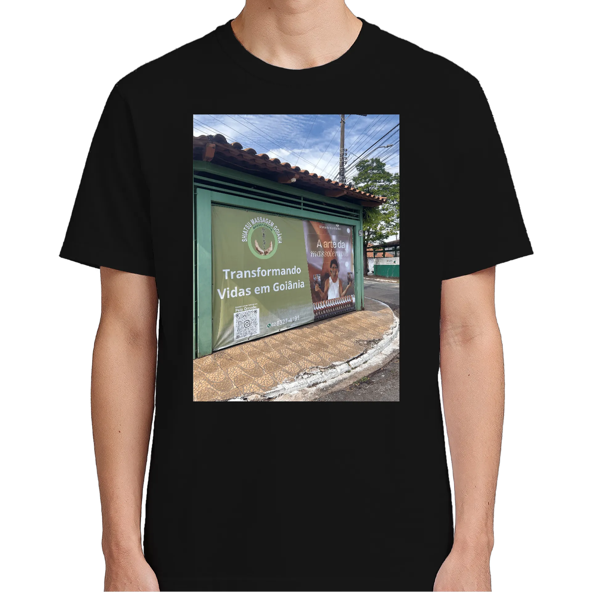 Camiseta Gato Astronauta Preto 100% Algodão de massagemgoianiashiatsu — imagem 4 de 6