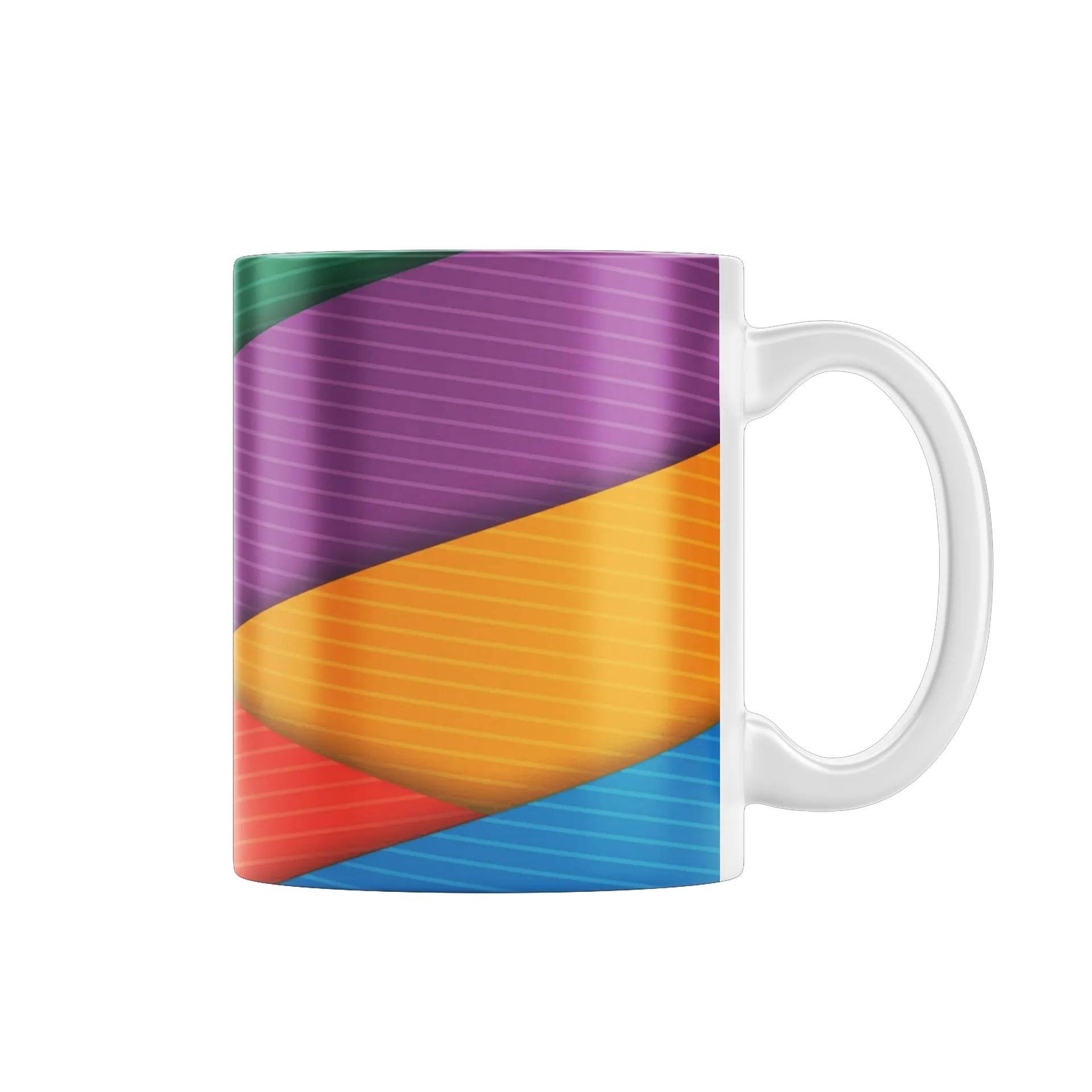 Caneca Porcelana Estampa Colorida Geométrica 325ml - Imagem 1