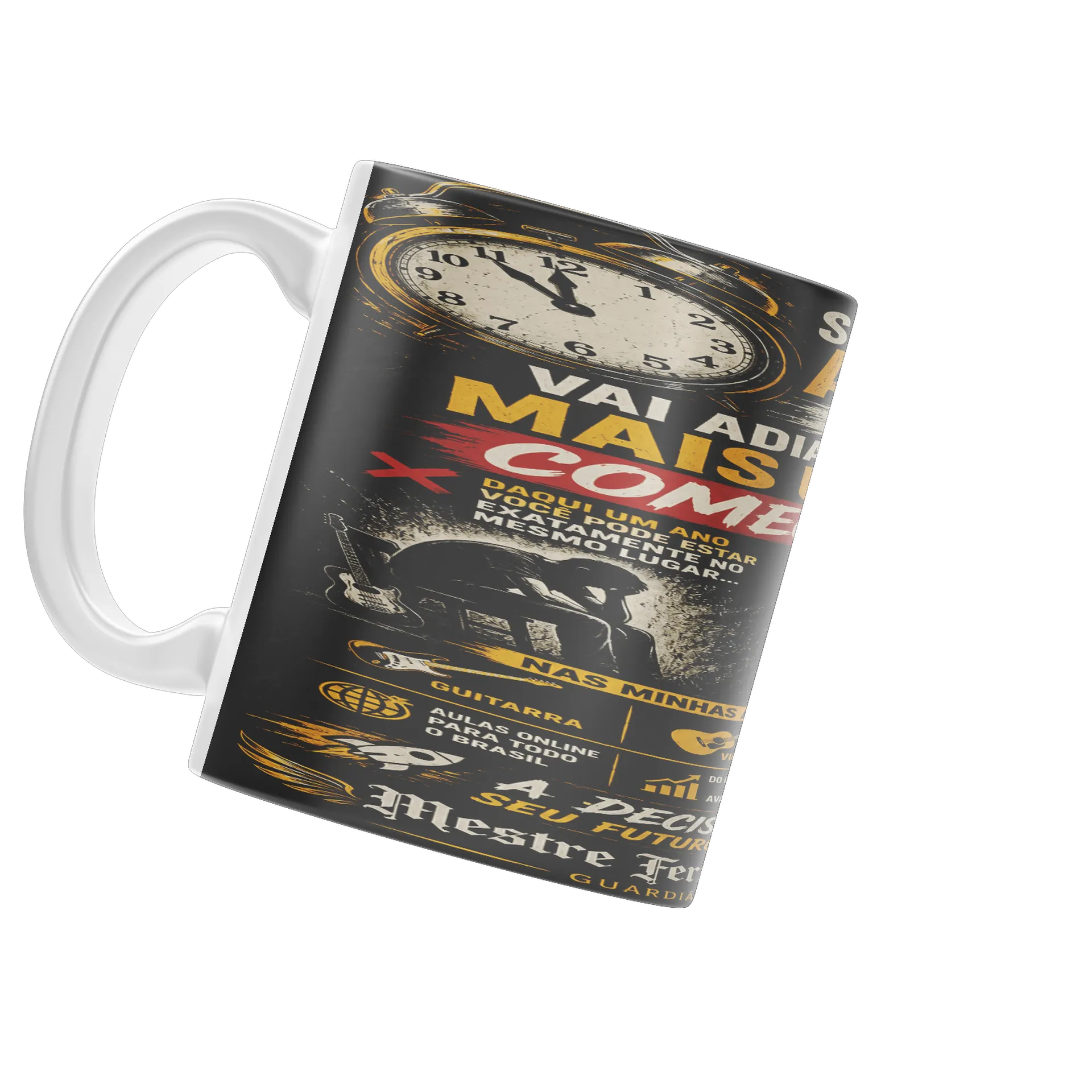 Caneca Porcelana Aula Música Estilo Vintage 325ml - Imagem 3