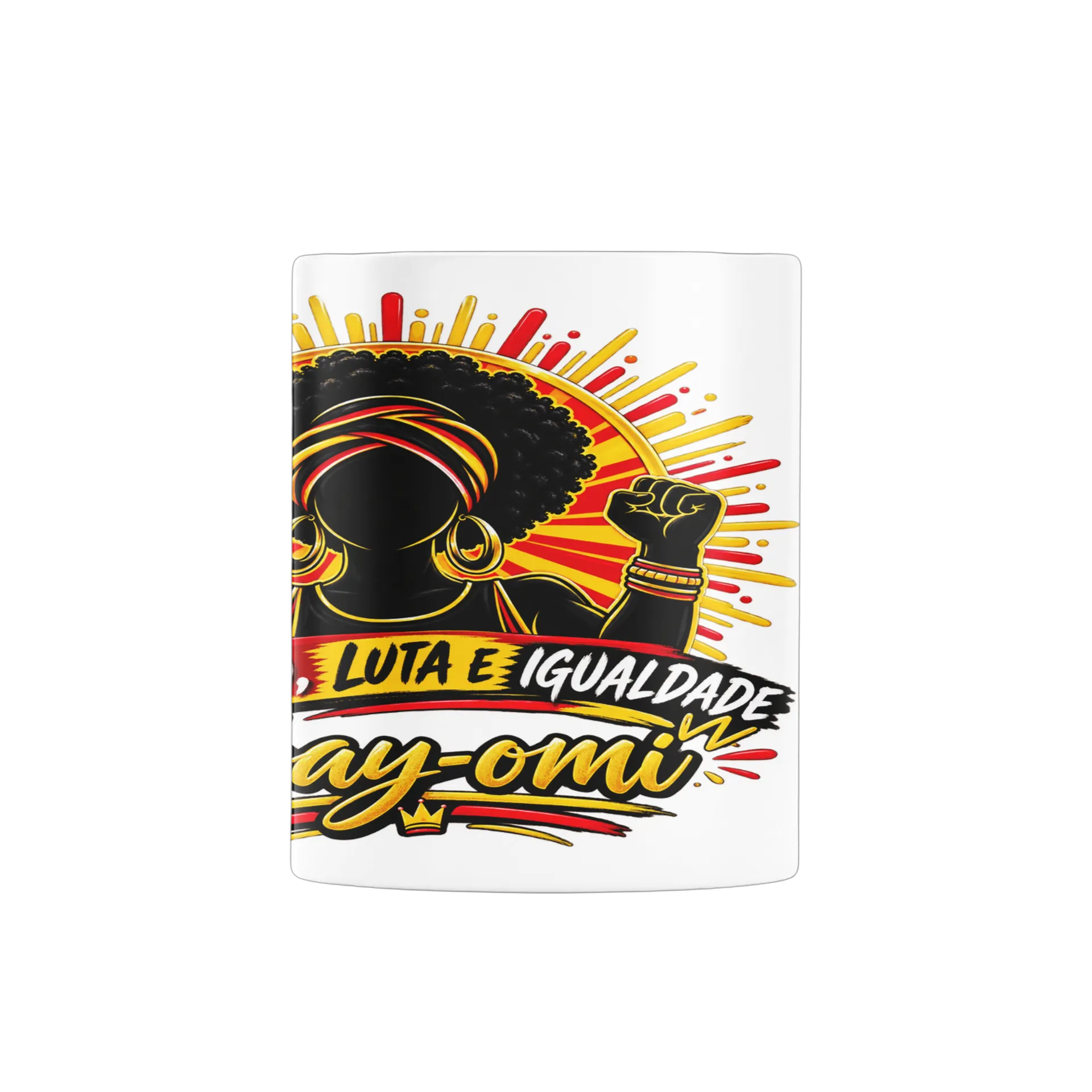 Caneca Estampa Tipográfica Abayomi Respeito Luta Igualdade - Imagem 2