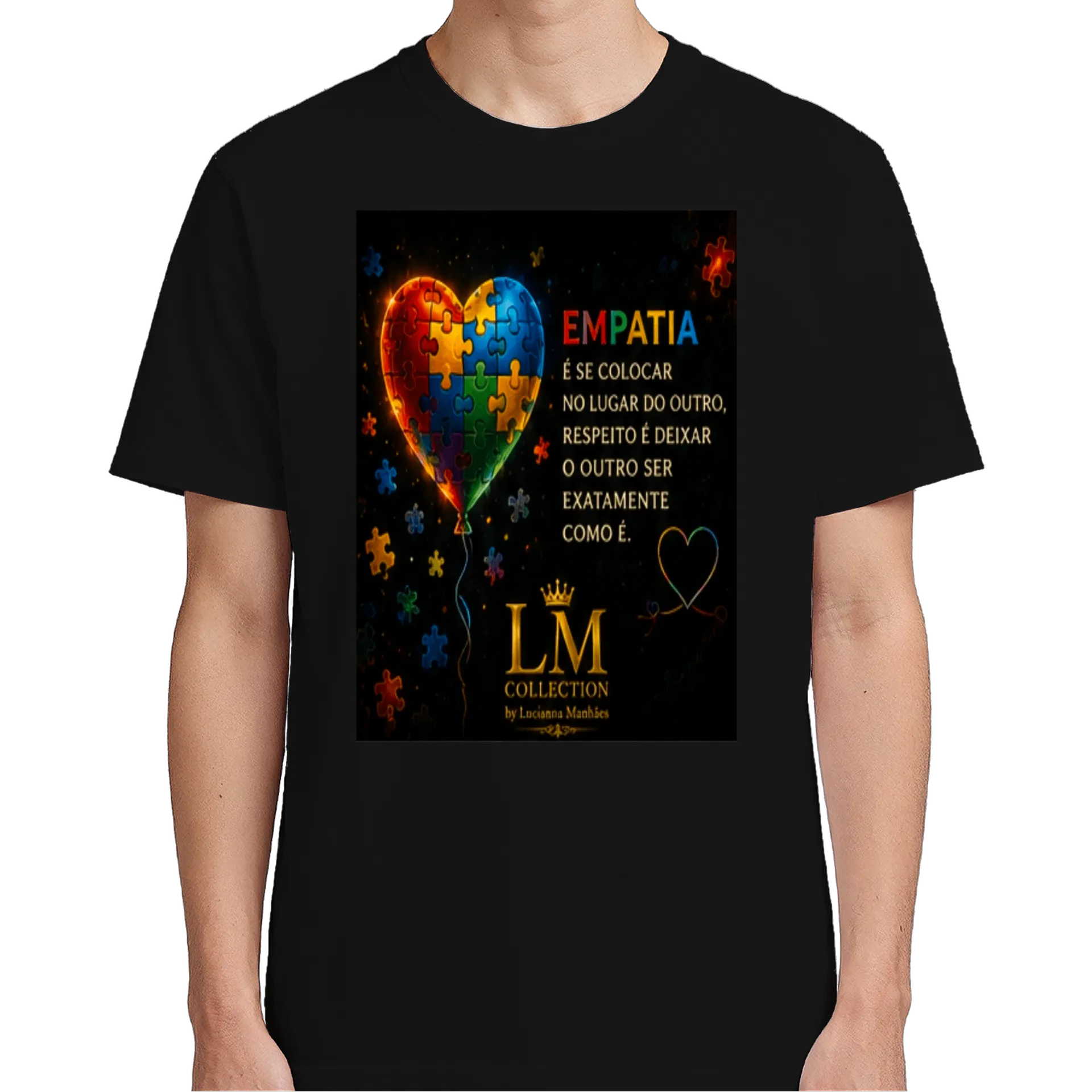 Camiseta Empatia Coração Quebra-cabeça 100% Algodão - Imagem 5