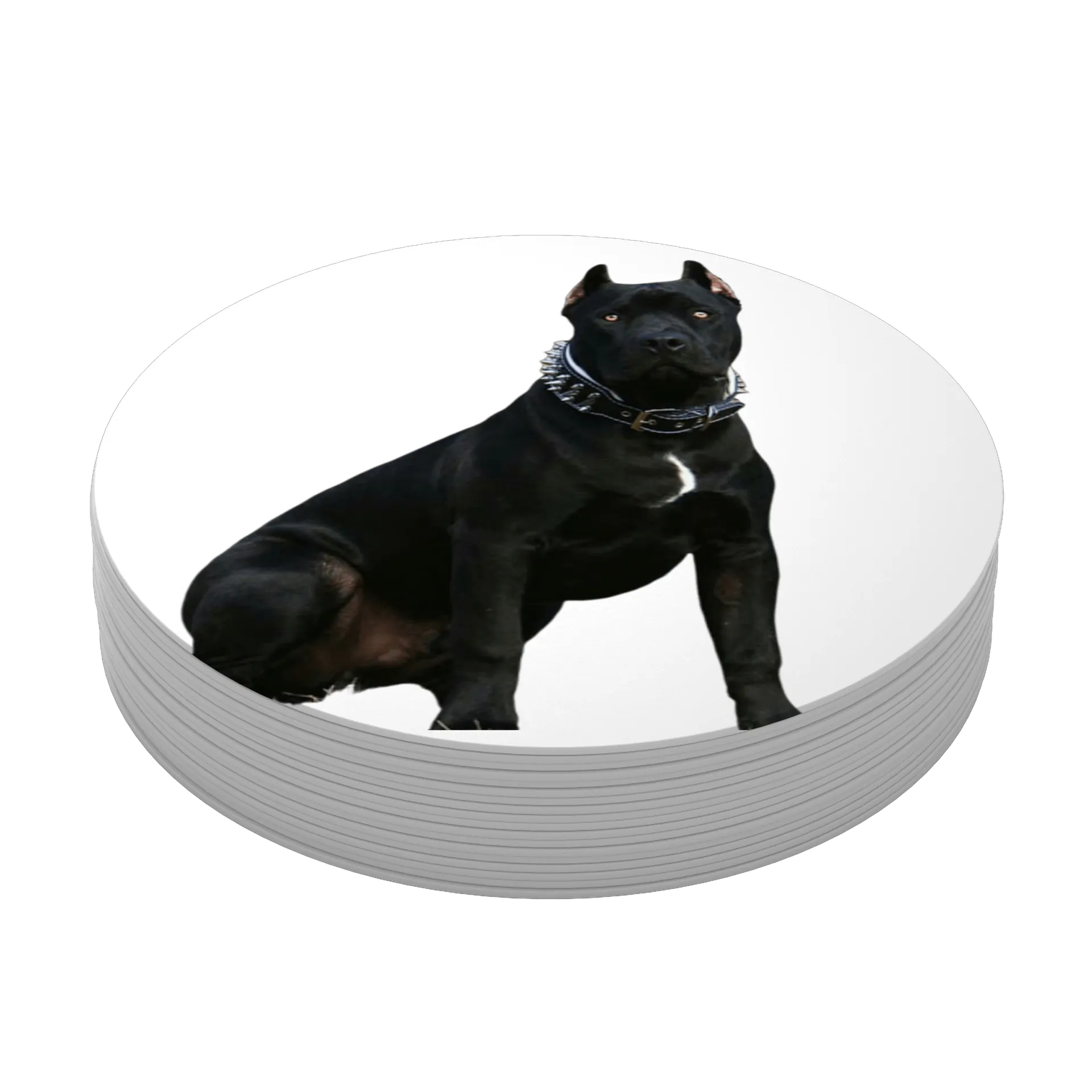 Porta-copo Cachorro Preto Realista MDF - Imagem 3