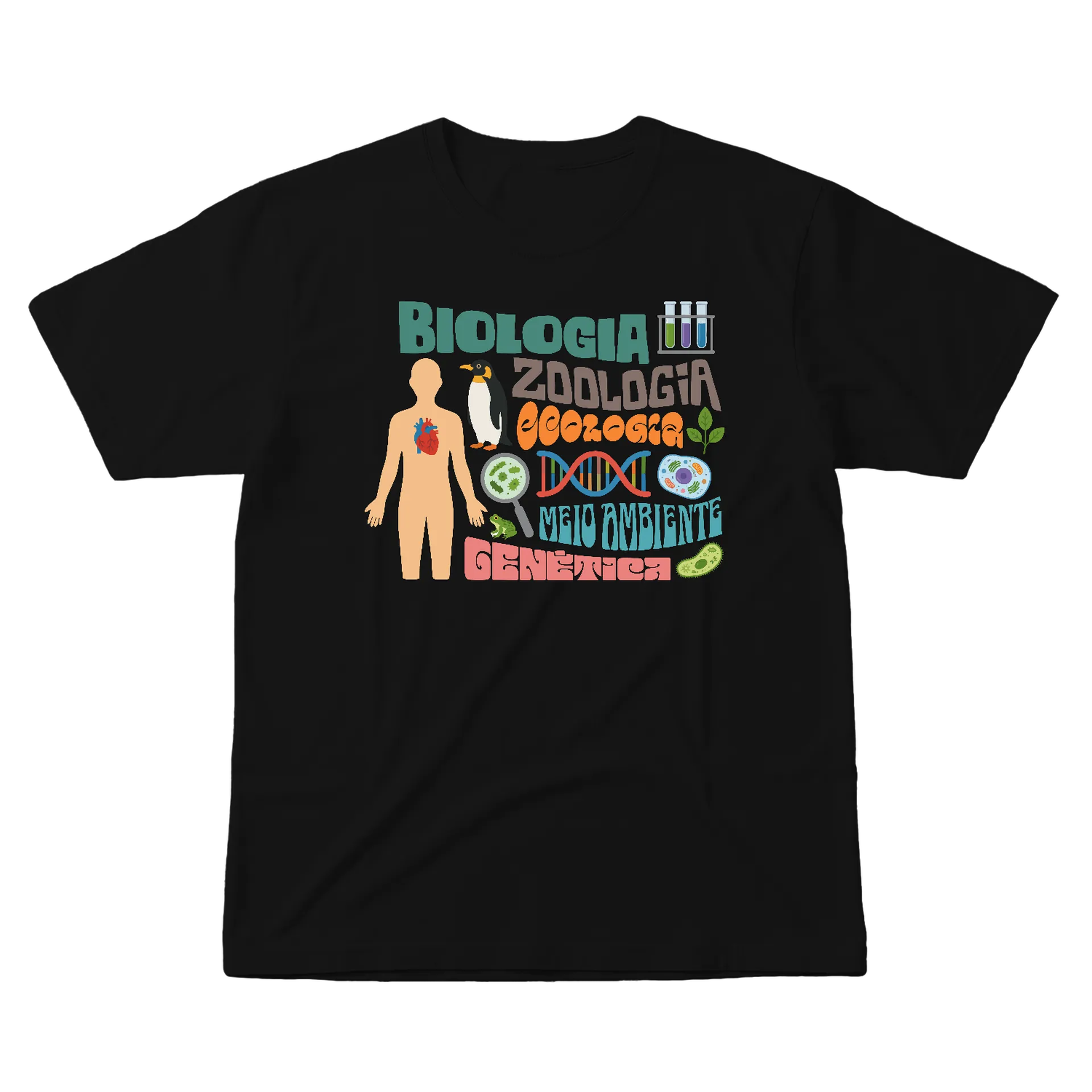 Camiseta Biologia Zoologia Genética 100% Algodão - Imagem 1