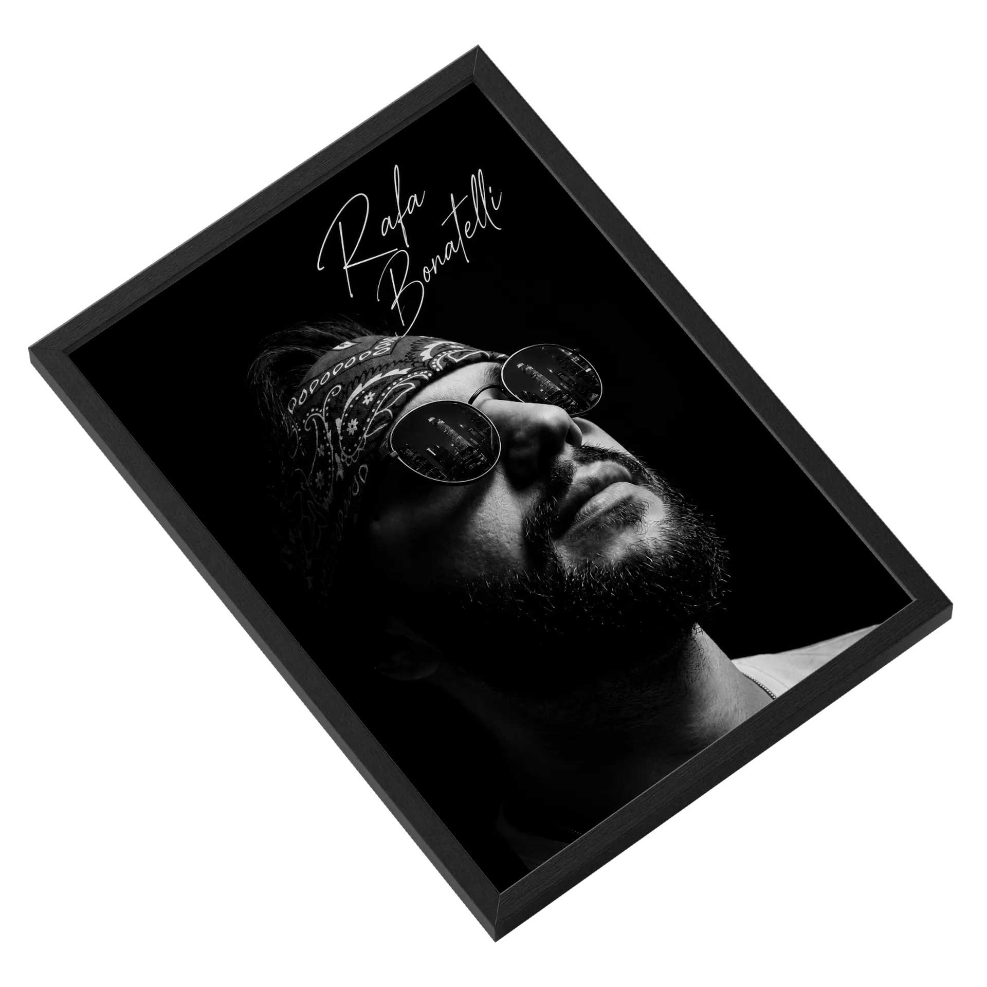 Quadro Retrato Preto e Branco Rafa Bonatelli A3 MDF e Vidro - Imagem 2