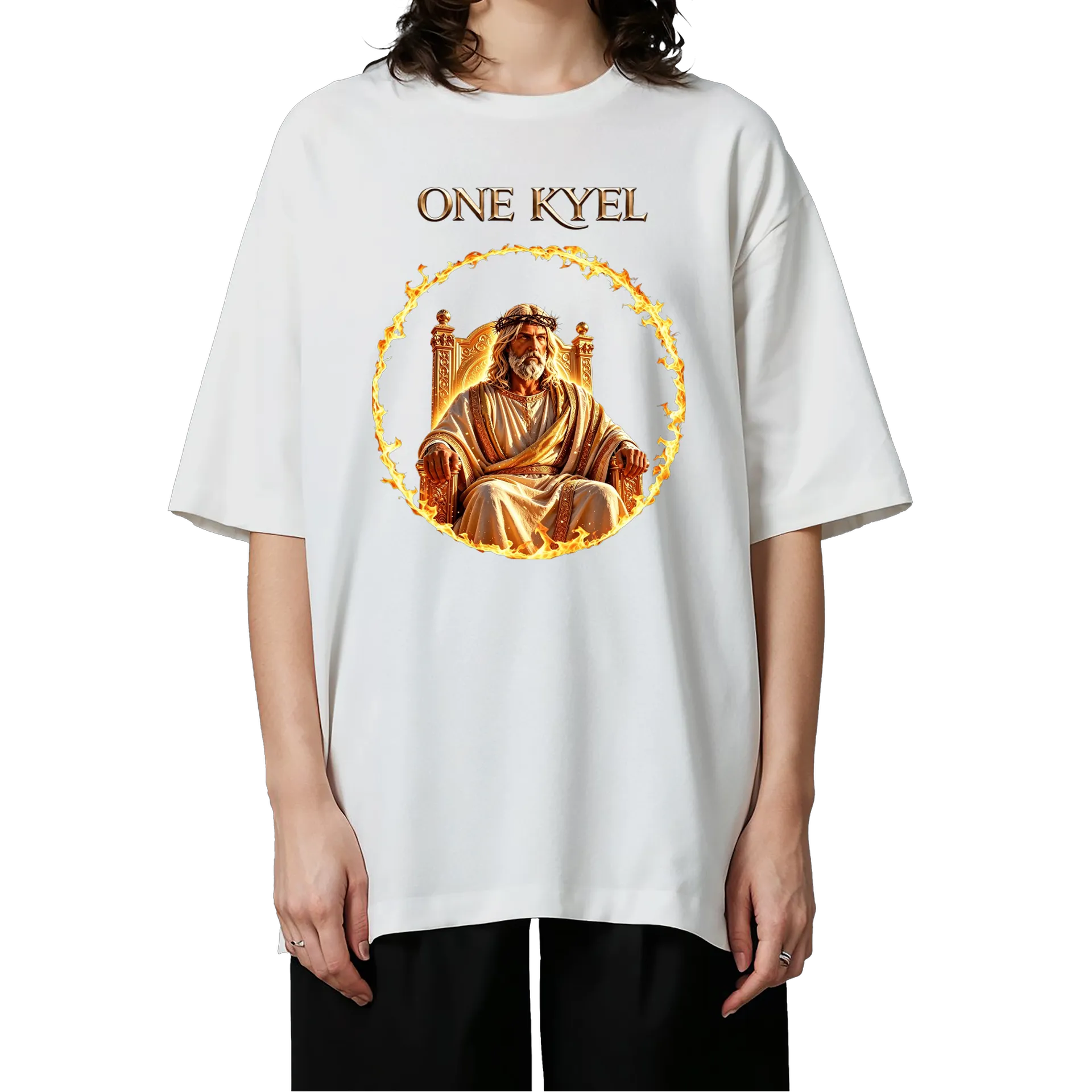 Camiseta Oversized Estampa Logotipo One Kyel 100% Algodão - Imagem 3