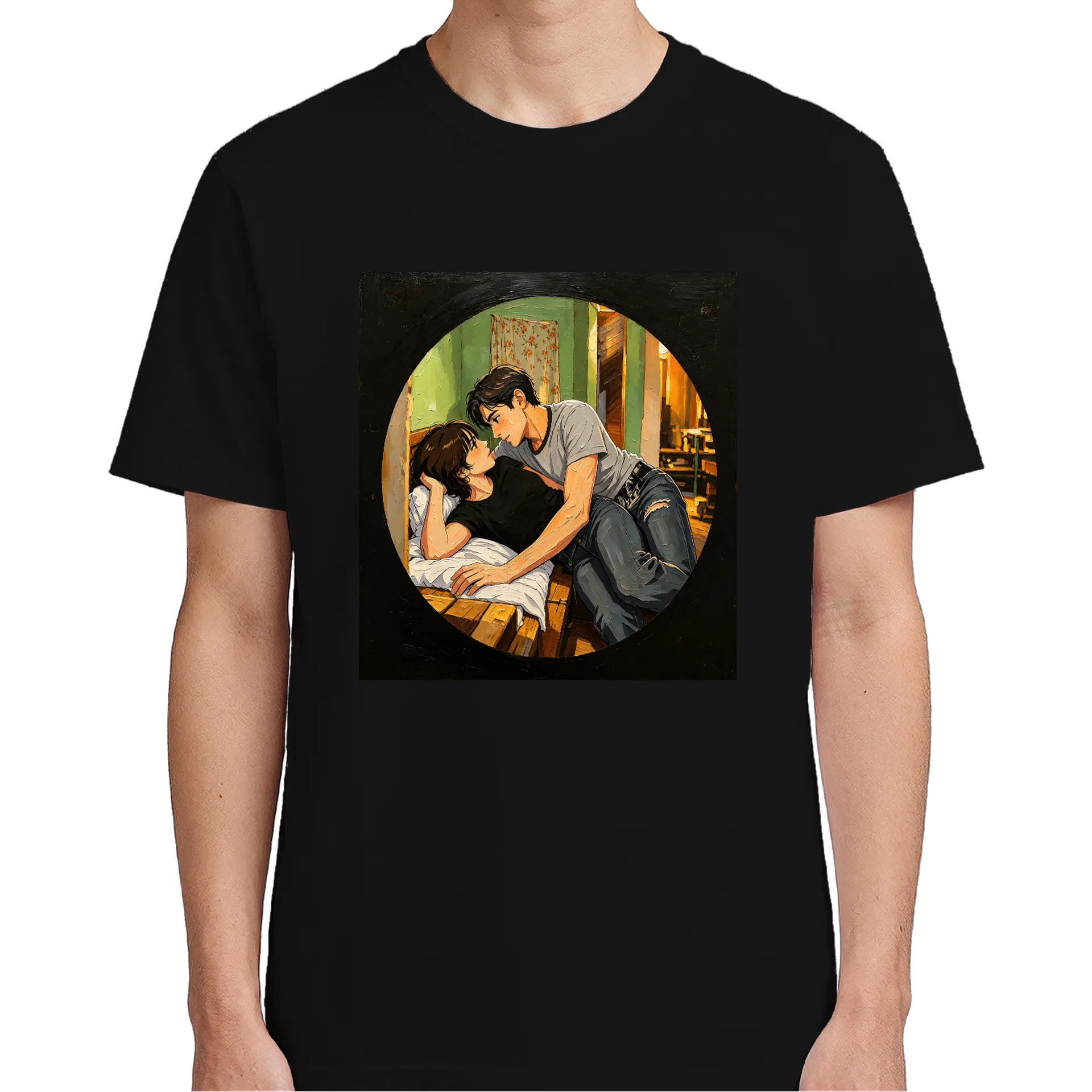 Camiseta Retrô Beijo No Sofa 100% Algodão - Imagem 5