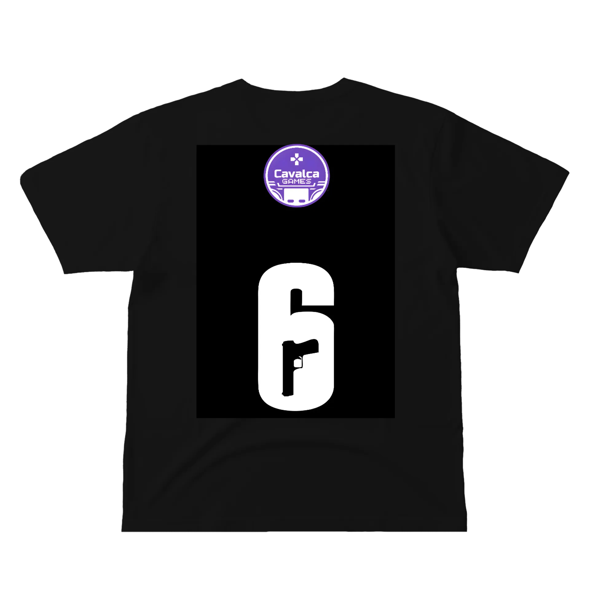 Camiseta Logo CavalcaGames 100% Algodão Preto de Cavalcamatheus — imagem 2 de 6