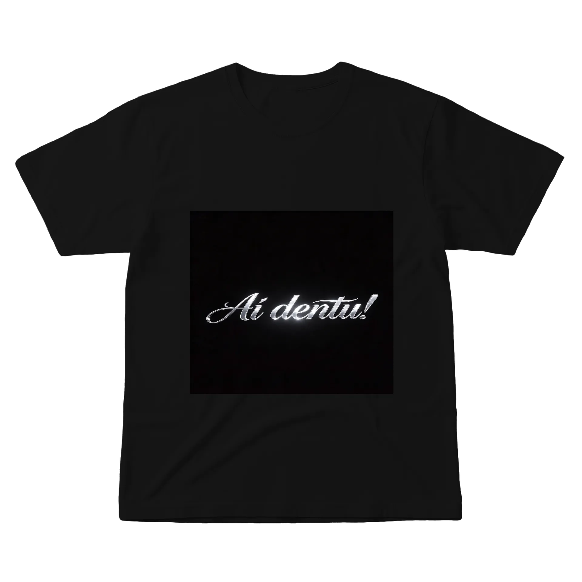 Camiseta Estampa Art Déco com Texto Itálico 100% Algodão - Imagem 1