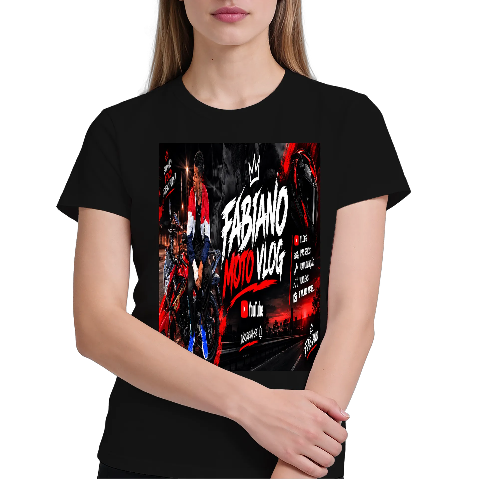 Camiseta personalizada de fabianomotovlog — imagem 3 de 6