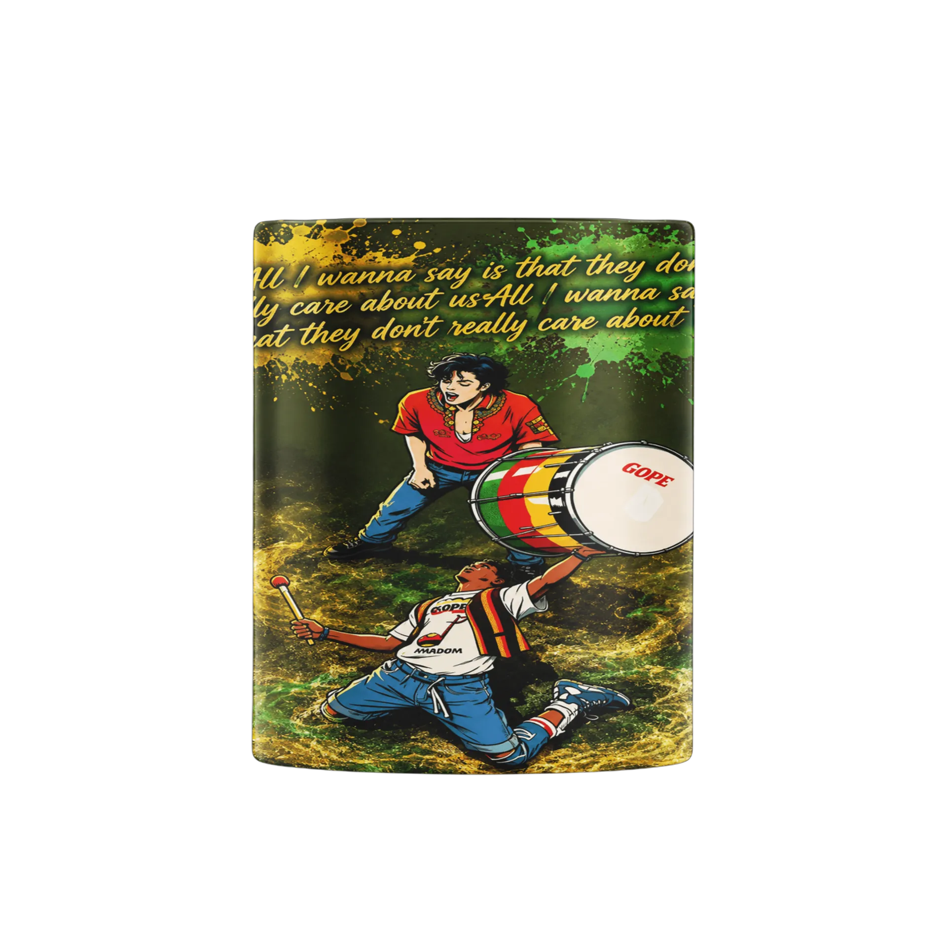 Caneca Ilustração de Percussionistas com Tambor 325ml - Imagem 2