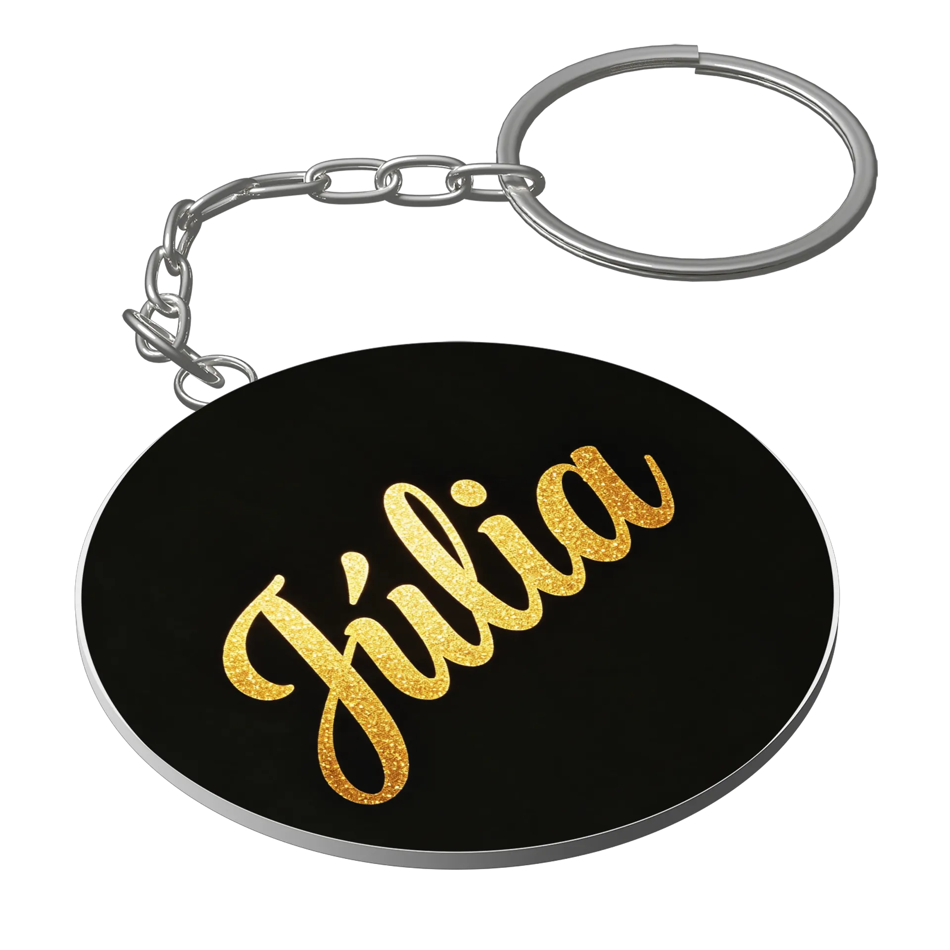 Chaveiro MDF Joias Nome Glitter Ouro - Imagem 1