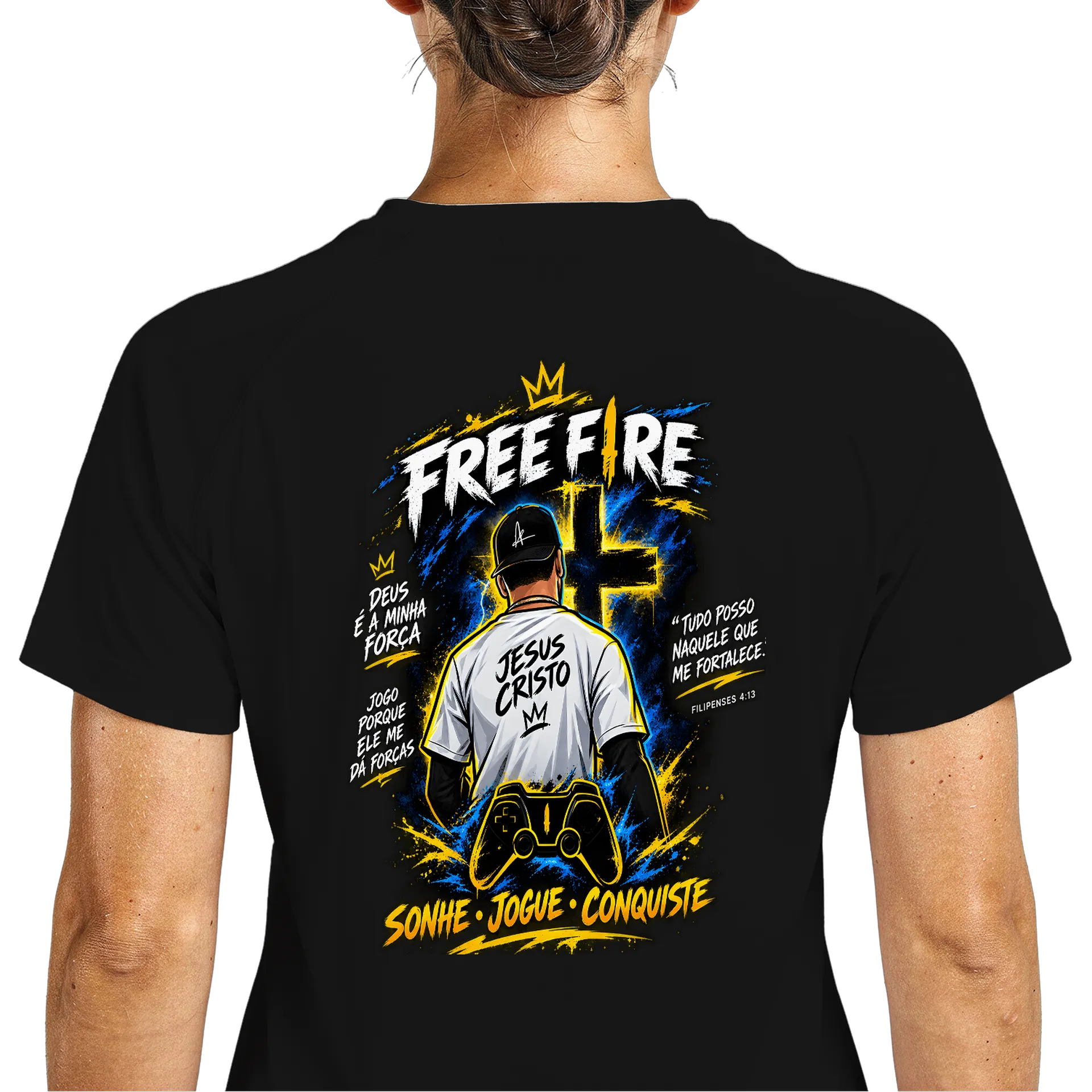 Camiseta Dry Fit Estampa Streamer Vem Na Fé - Imagem 5