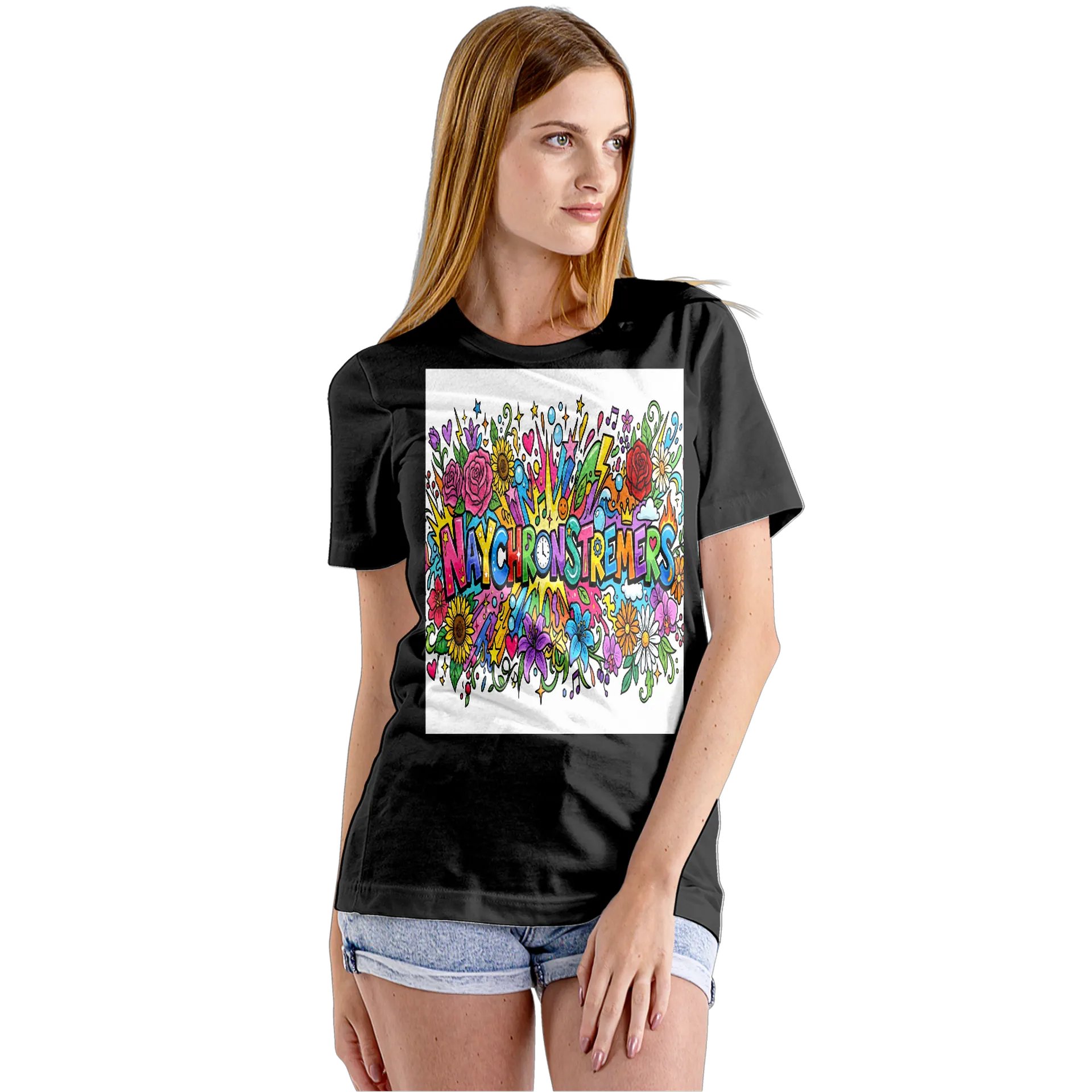 Camiseta Babylook Estampa Tipográfica Flowers Flores - Imagem 5