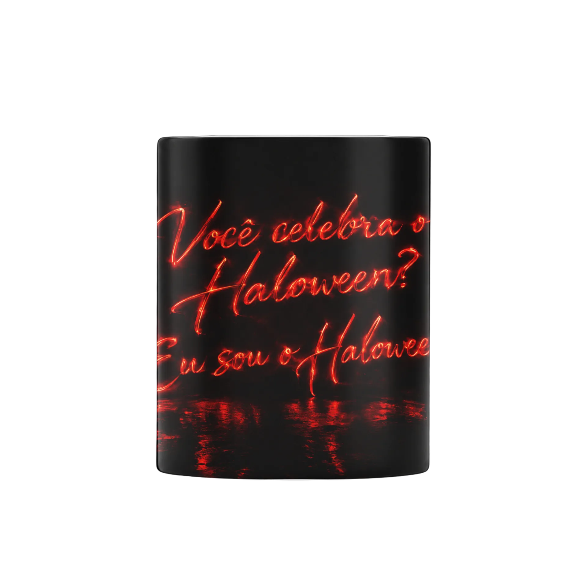 Caneca Halloween Tipográfica Vermelha Porcelana 325ml - Imagem 2