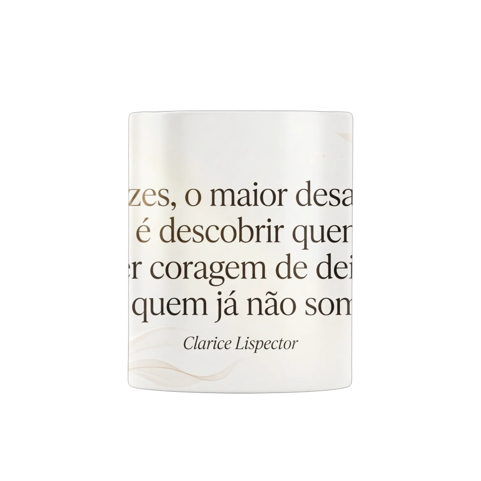 Caneca Porcelana Frase de Clarice Lispector Floral 325ml - Imagem 1